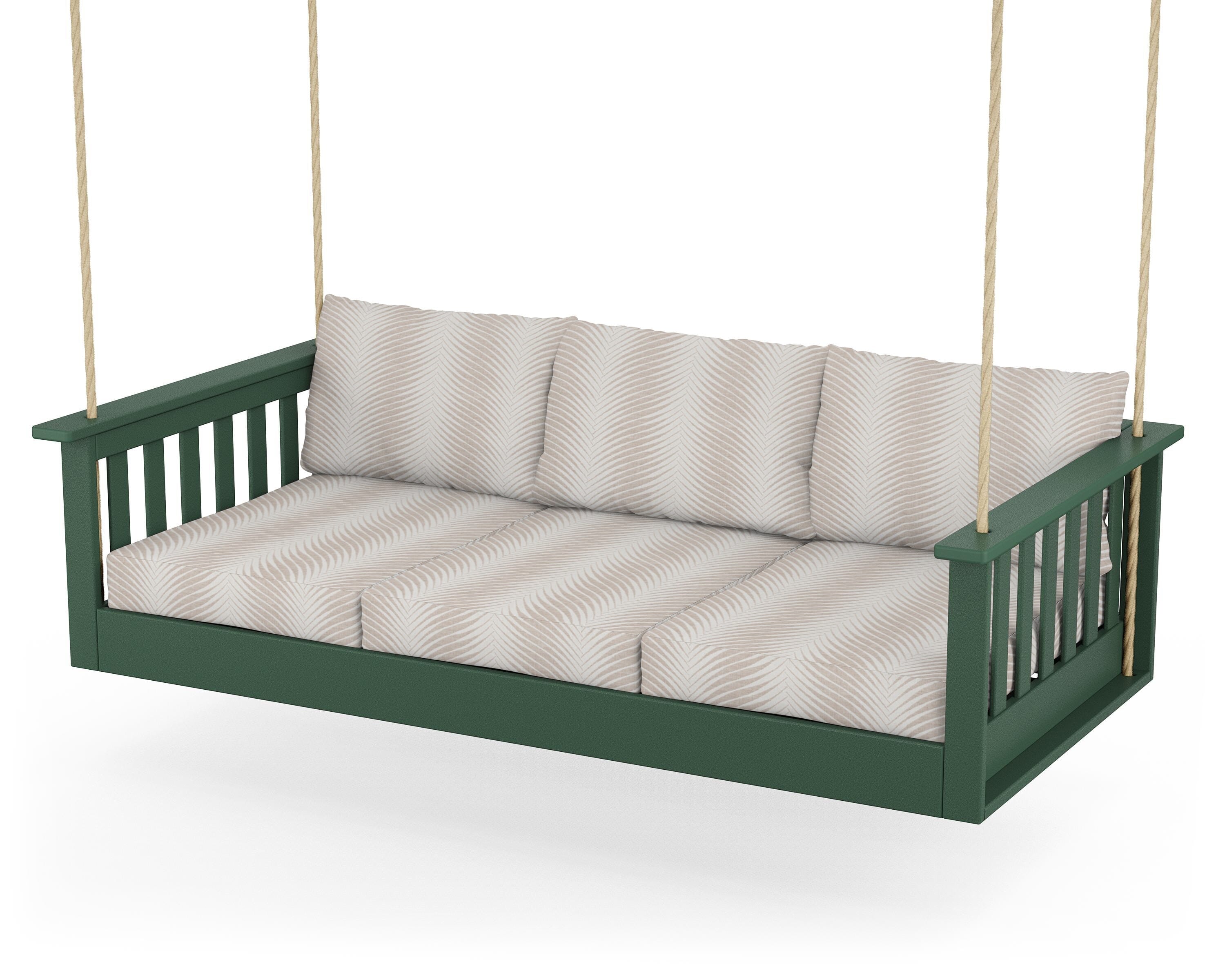 POLYWOOD® Vineyard Daybed Swing in Green / Clock Out Cloud