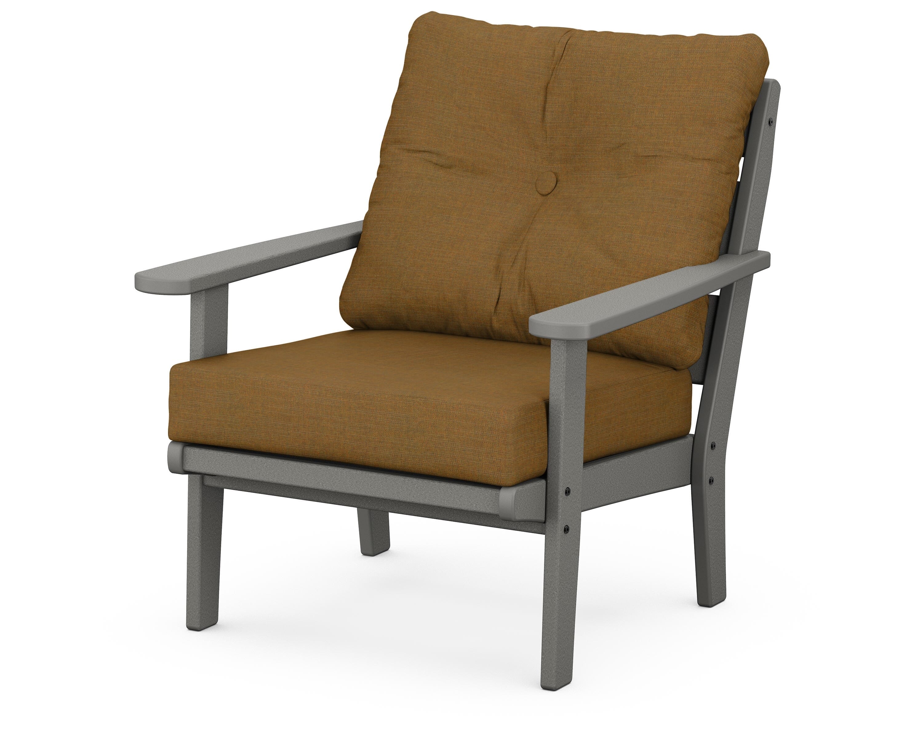 POLYWOOD® Lakeside Deep Seating Chair in Slate Grey / Exhale Teak