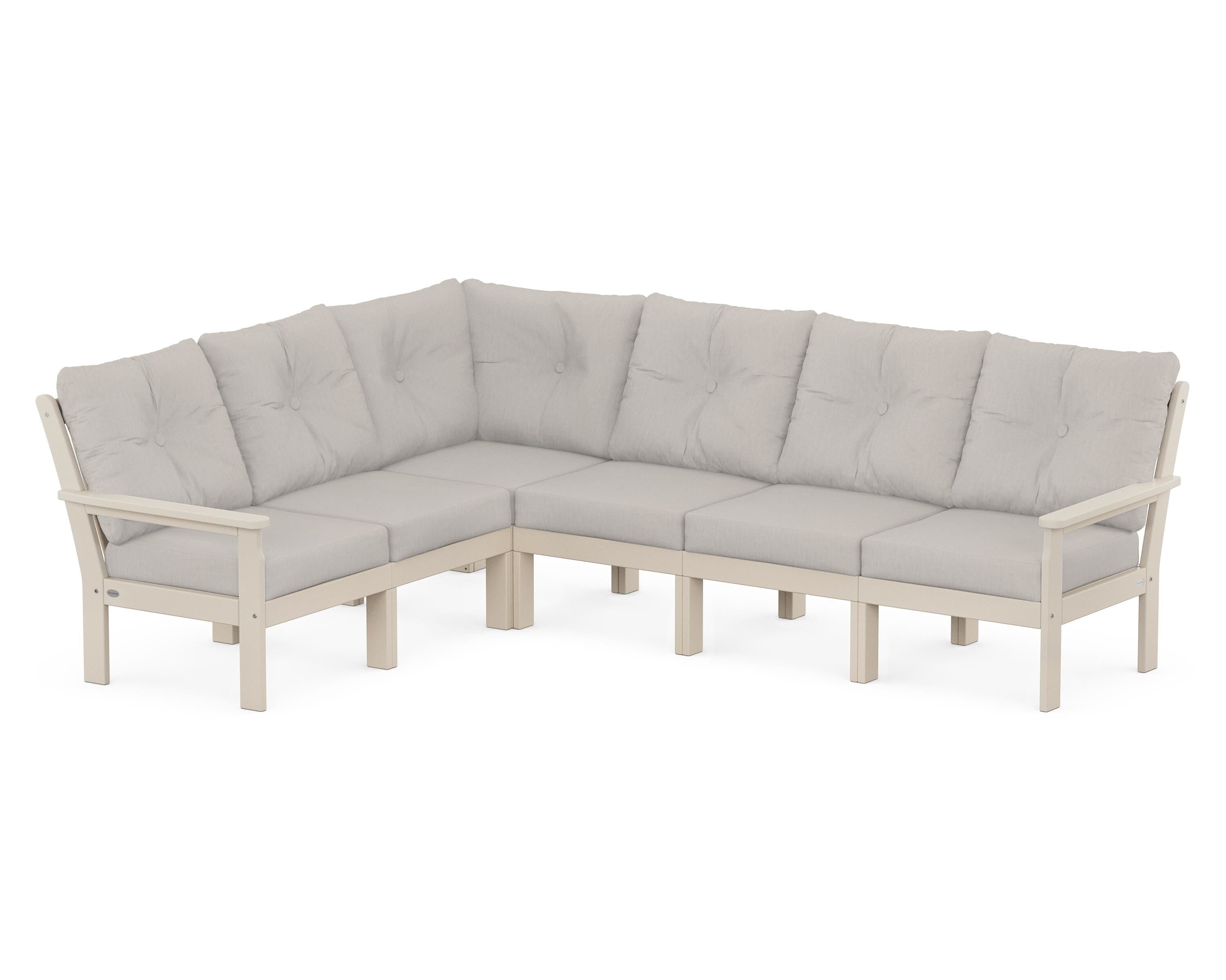 POLYWOOD® Vineyard 6-Piece Sectional in Sand / Cast Ash
