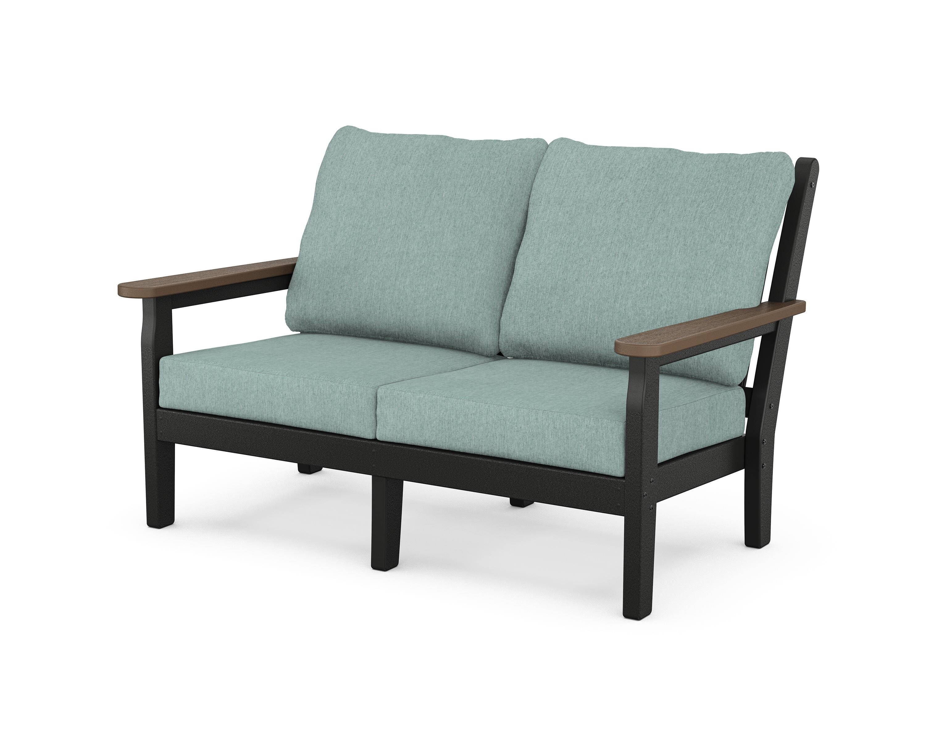 POLYWOOD® Chippendale Deep Seating Loveseat in Black / Kona / Glacier Spa
