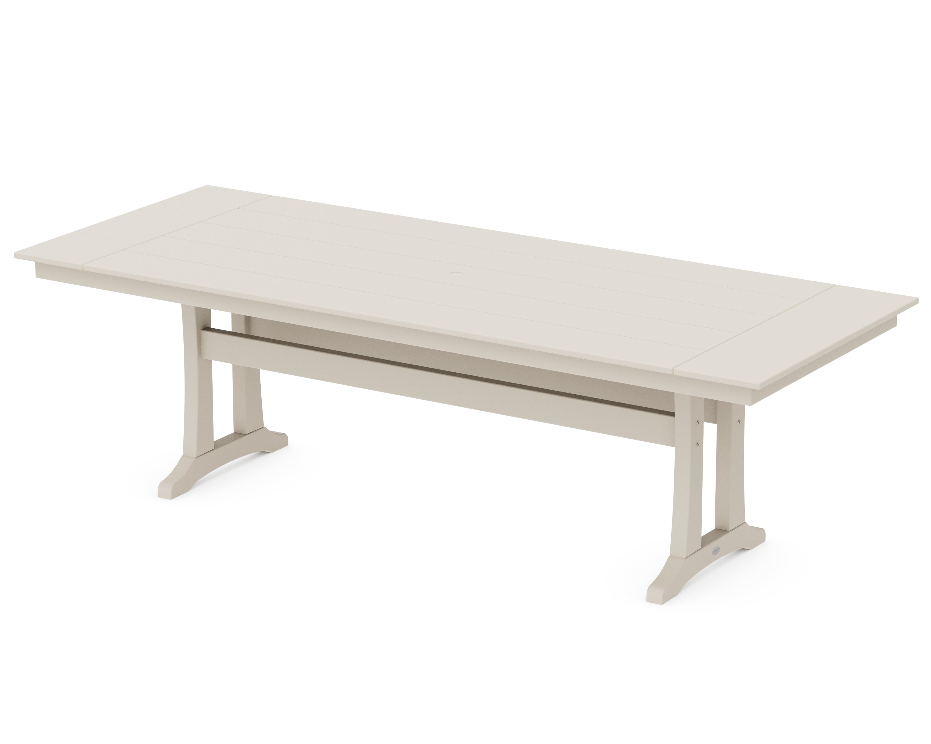 POLYWOOD® Farmhouse Trestle 38" x 96" Dining Table in Sand