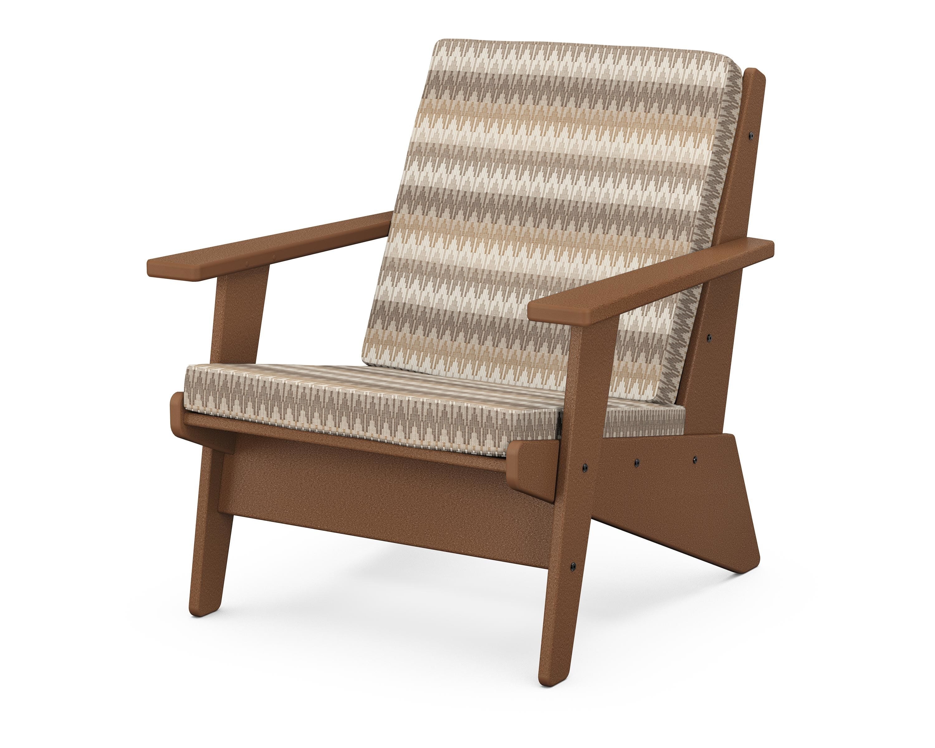 POLYWOOD® Riviera Modern Lounge Chair in Teak / Valley Dune