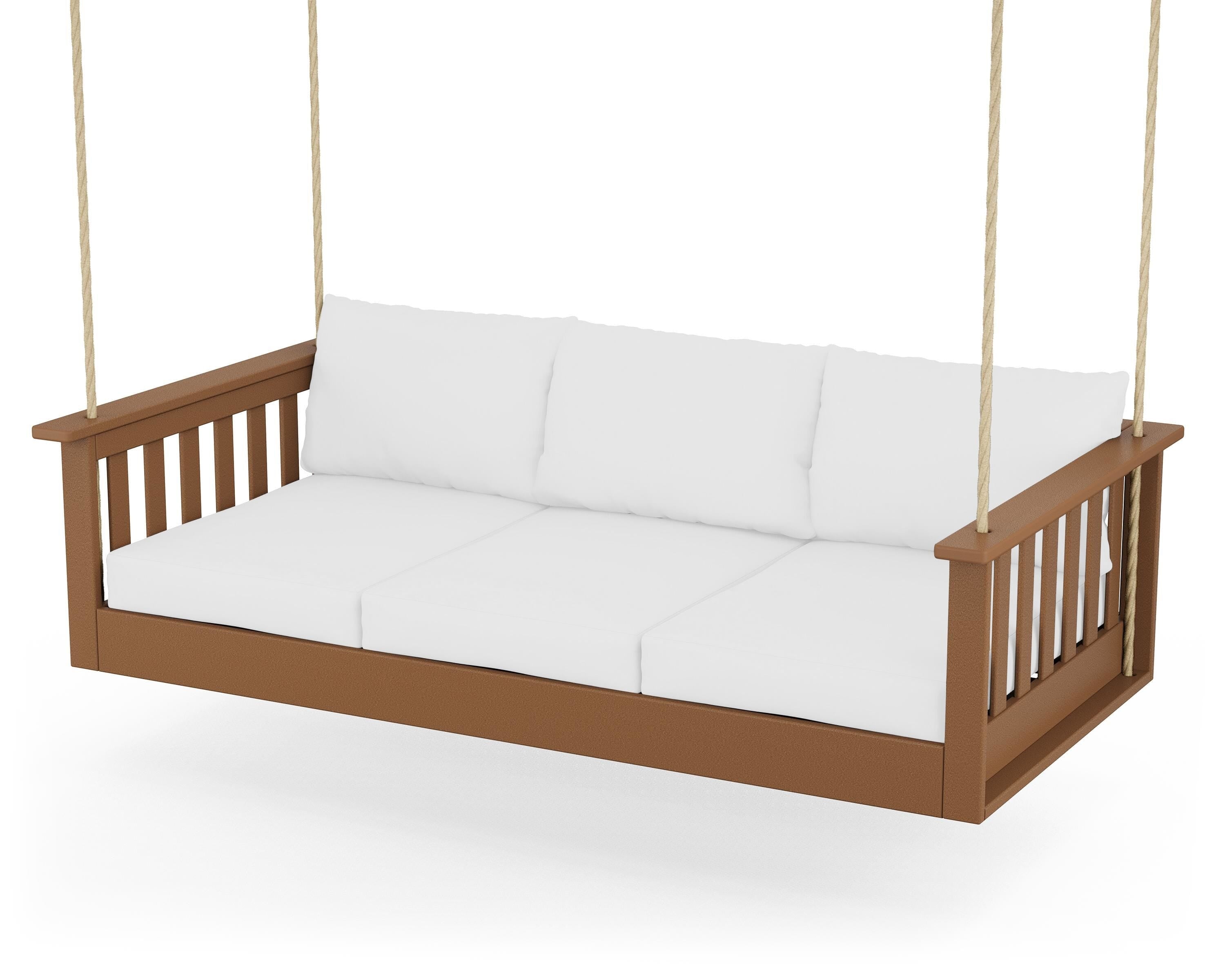 POLYWOOD® Vineyard Daybed Swing in Teak / Natural
