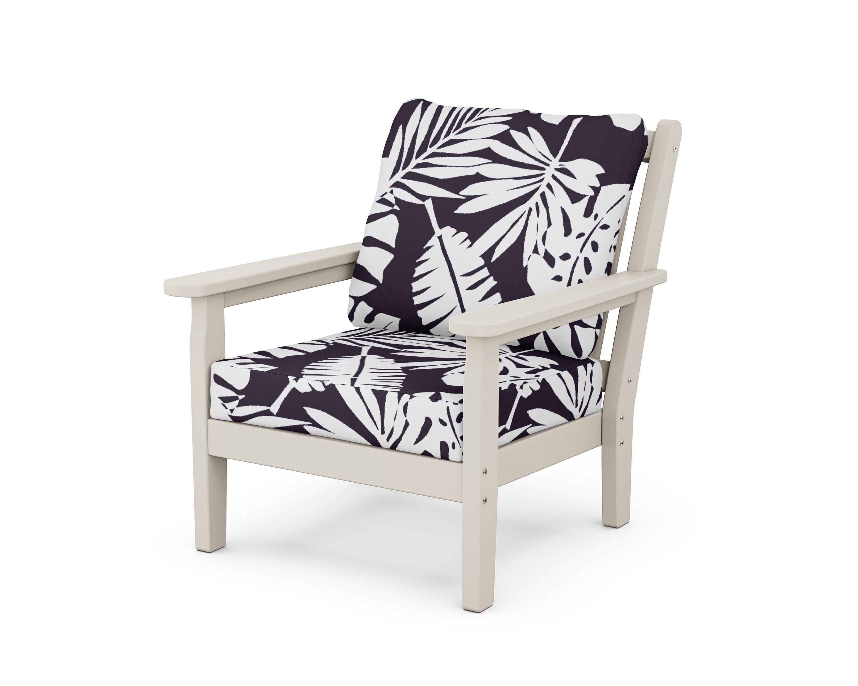 POLYWOOD® Chippendale Deep Seating Chair in Sand / Leaf Navy