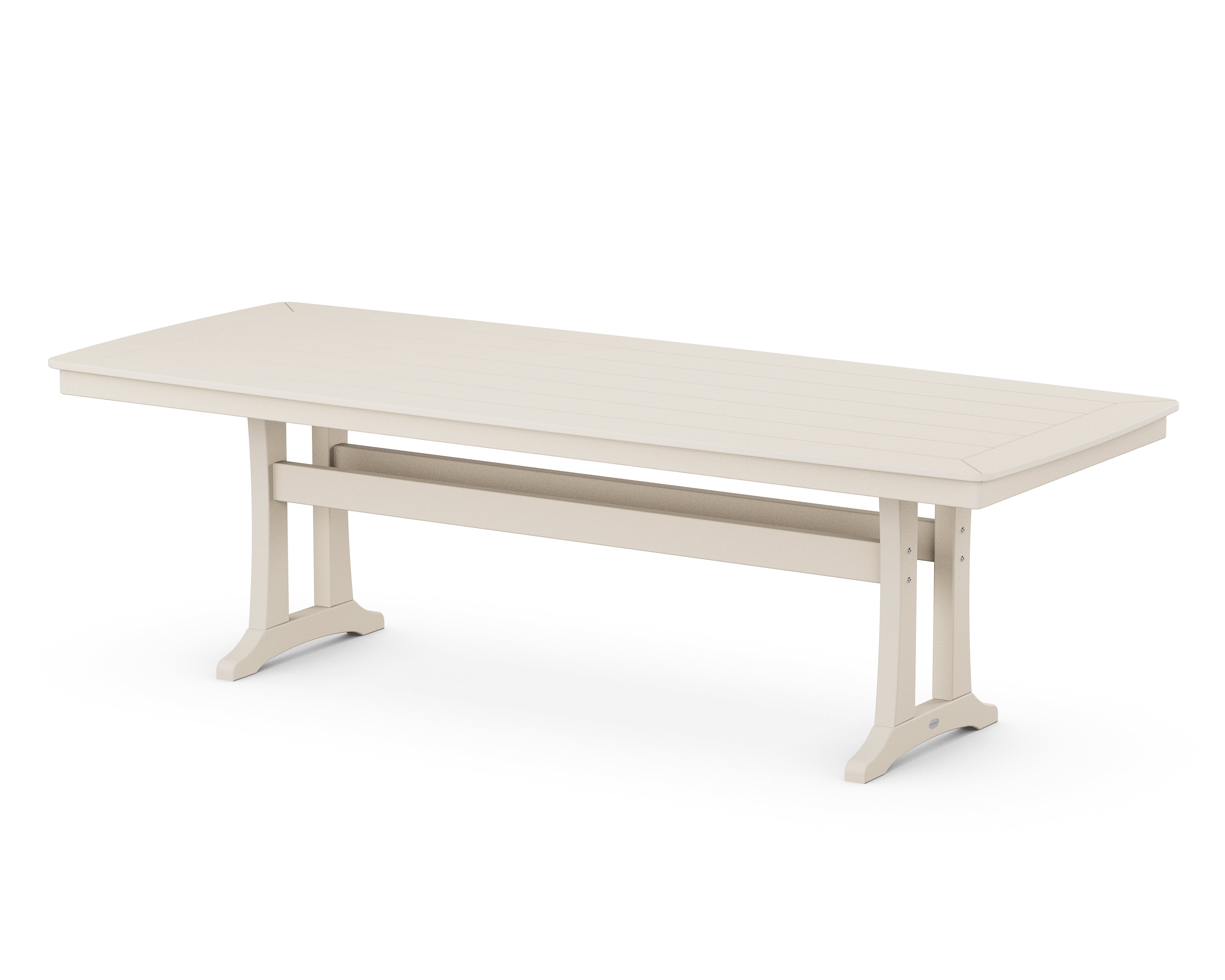 POLYWOOD® Nautical Trestle 39" x 97" Dining Table in Sand