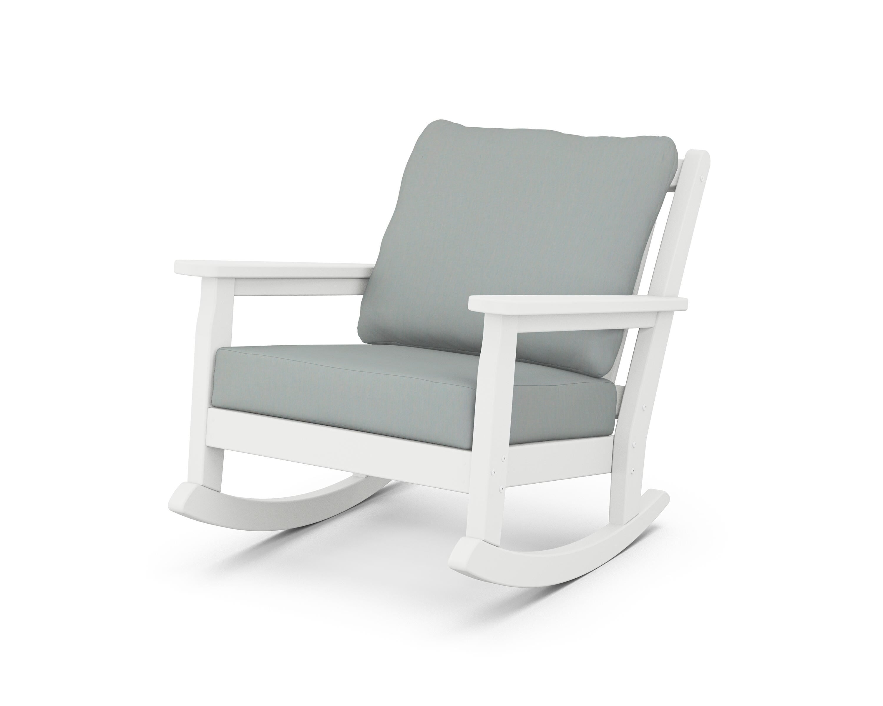 POLYWOOD® Chippendale Deep Seating Rocking Chair in White / Spa