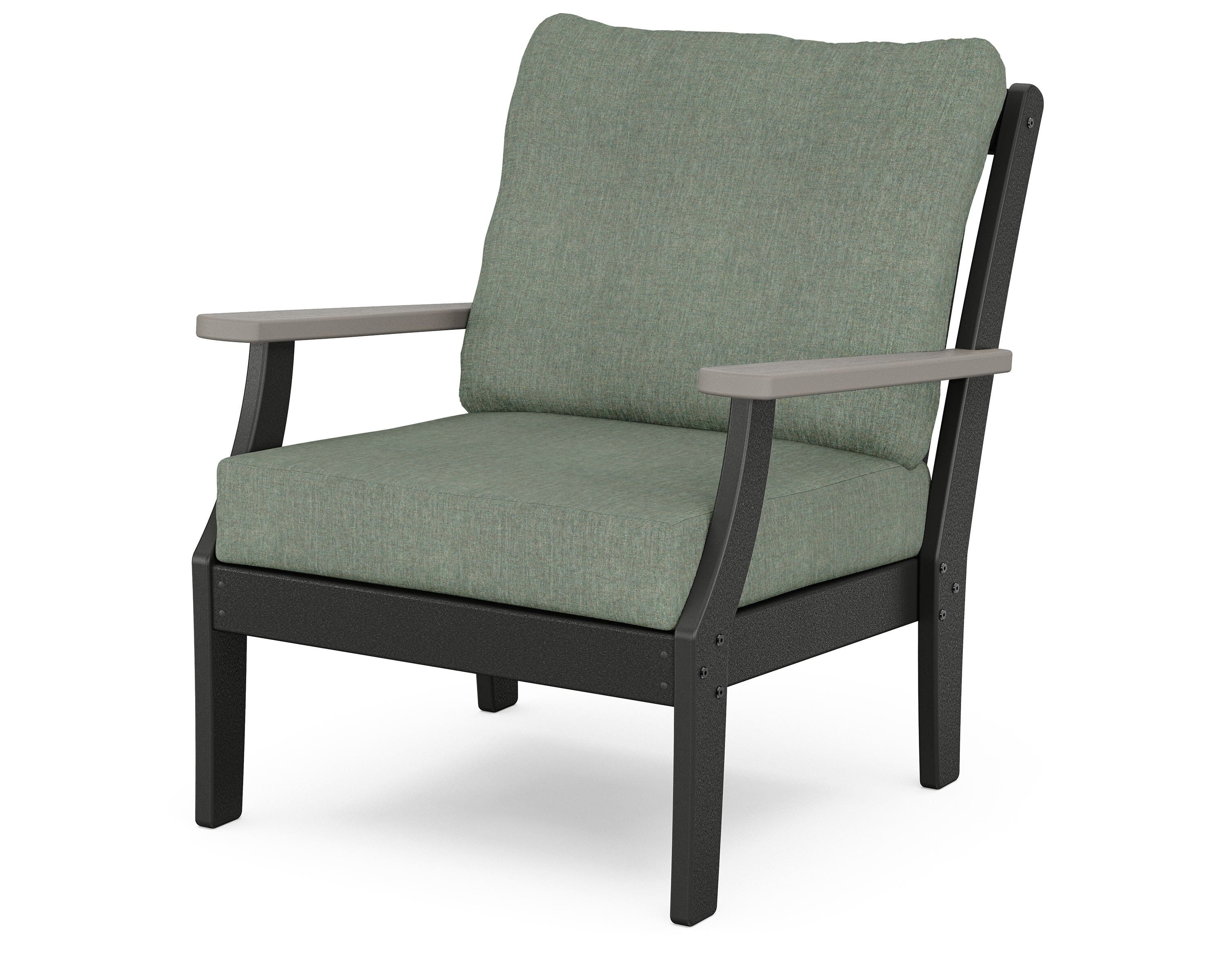 POLYWOOD® Braxton Deep Seating Chair in Black / Driftwood / Cast Sage