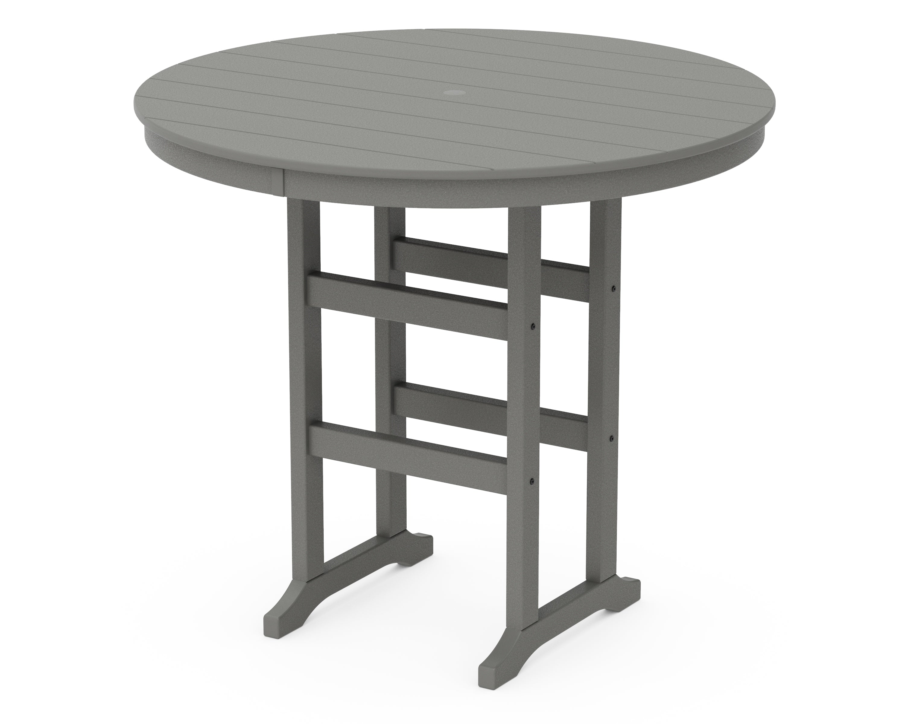 POLYWOOD® 48" Round Farmhouse Bar Table in Slate Grey