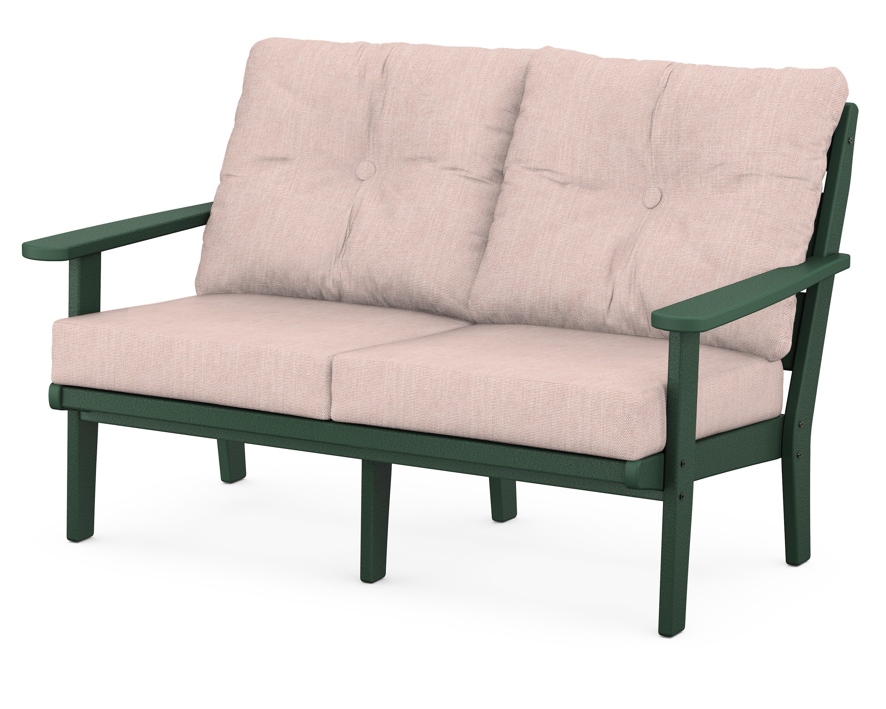 POLYWOOD® Lakeside Deep Seating Loveseat in Green / Play Cameo