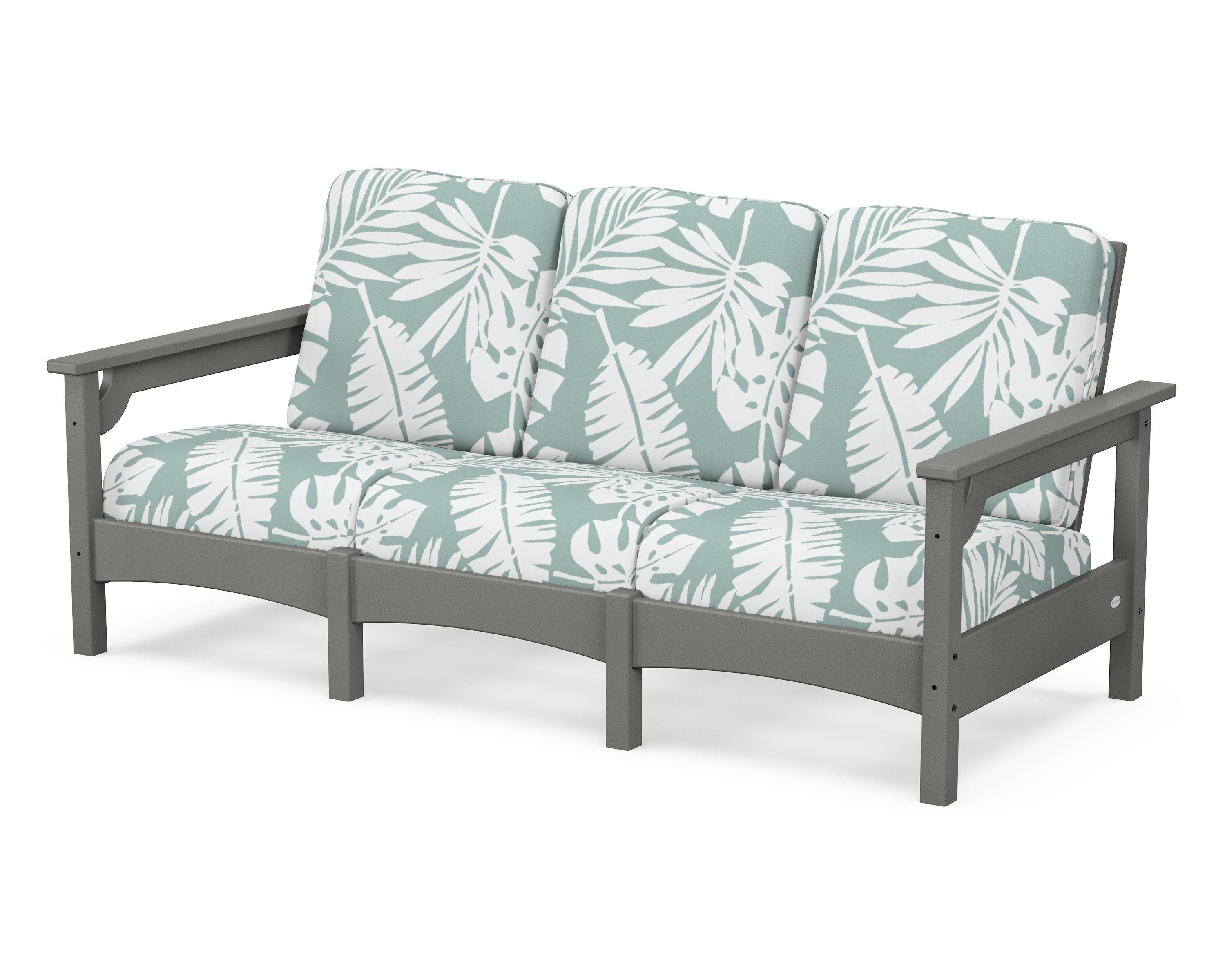 POLYWOOD® Club Sofa in Slate Grey / Leaf Glacier Spa