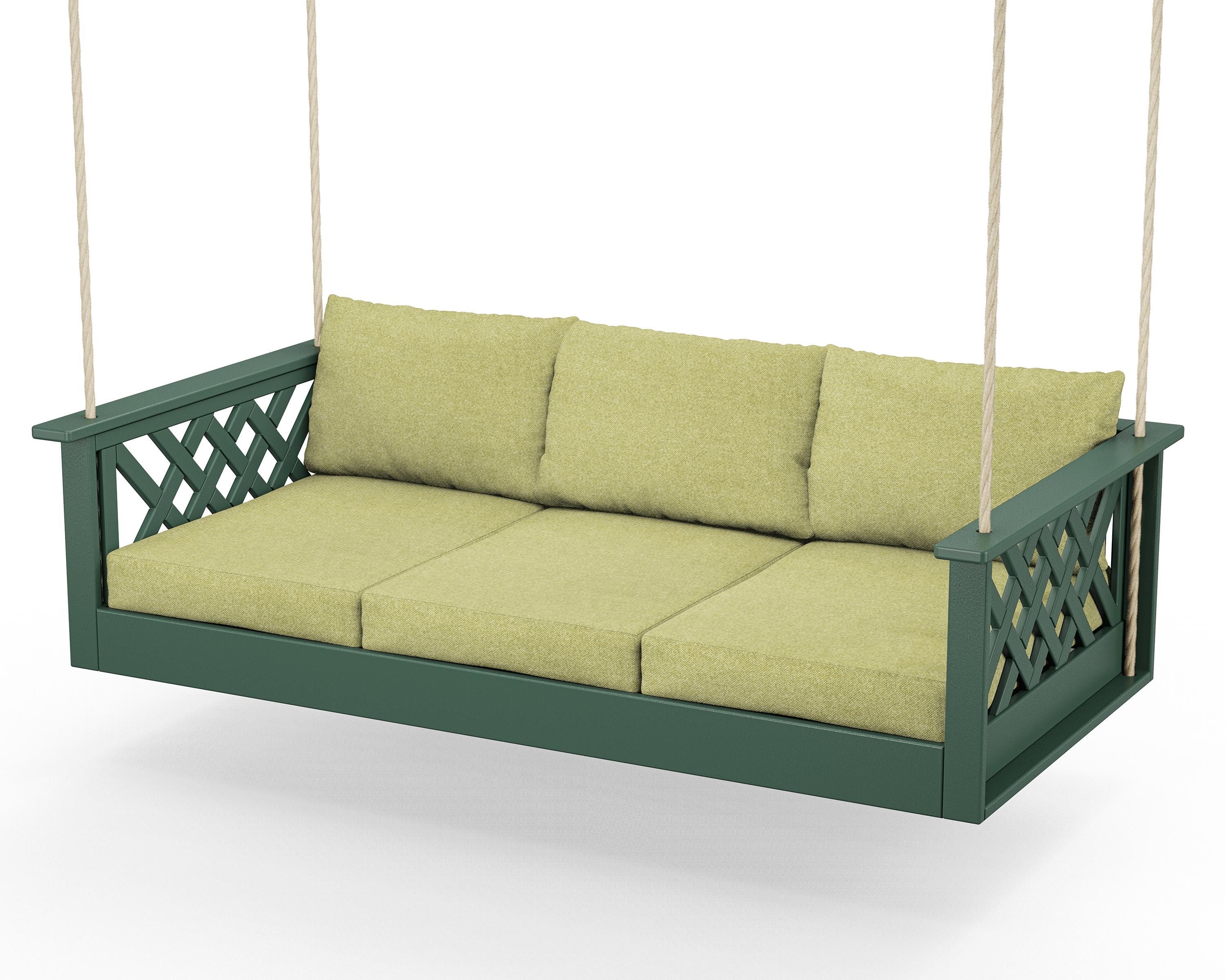 Country Living Wovendale Daybed Swing in Green / Chartreuse Boucle