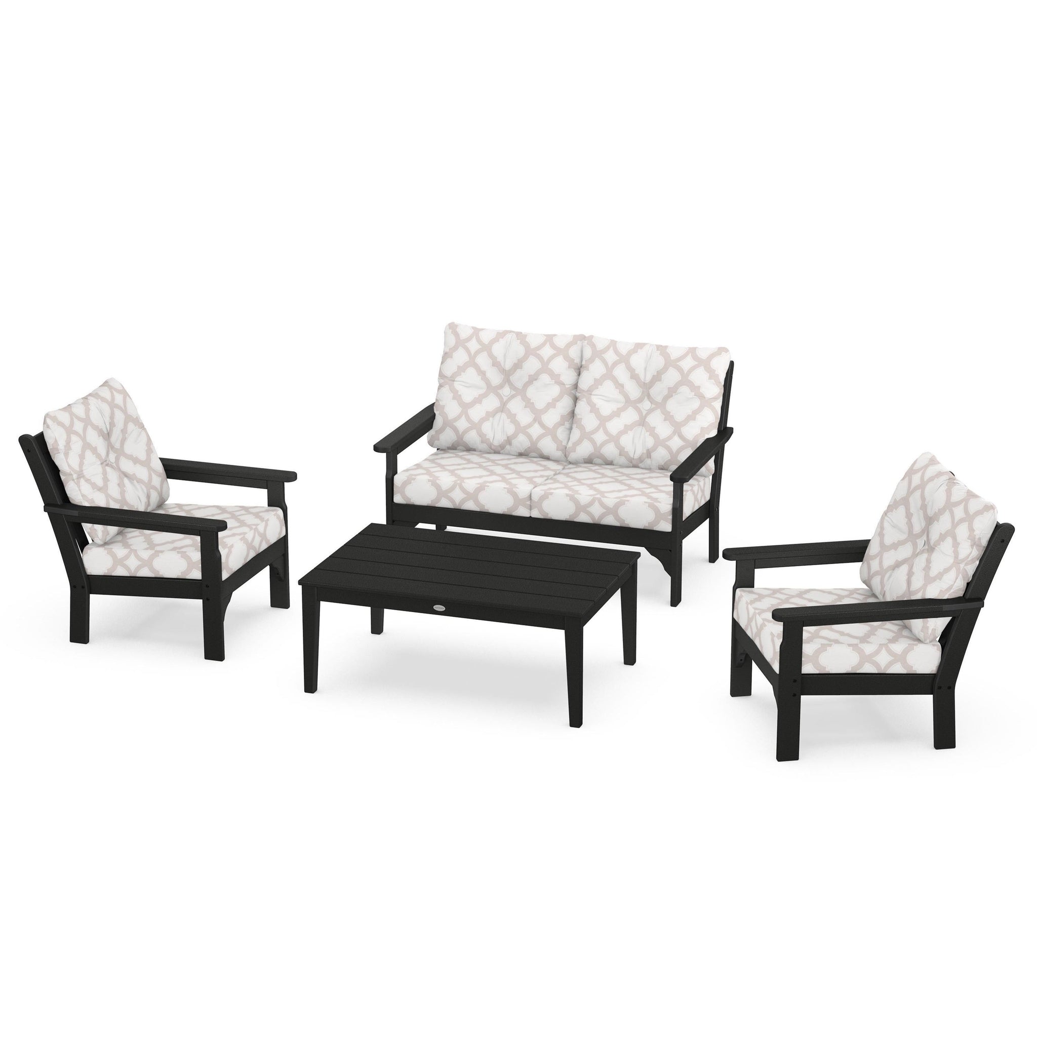 Vineyard 4 Piece Deep Seating Set - Black