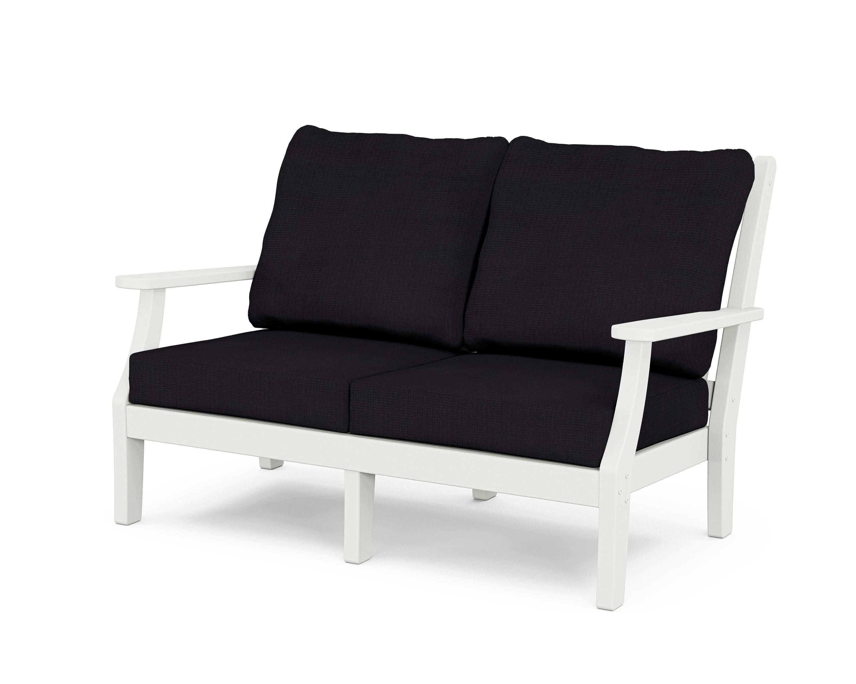 Country Living Wovendale Deep Seating Loveseat in White / Midnight Linen