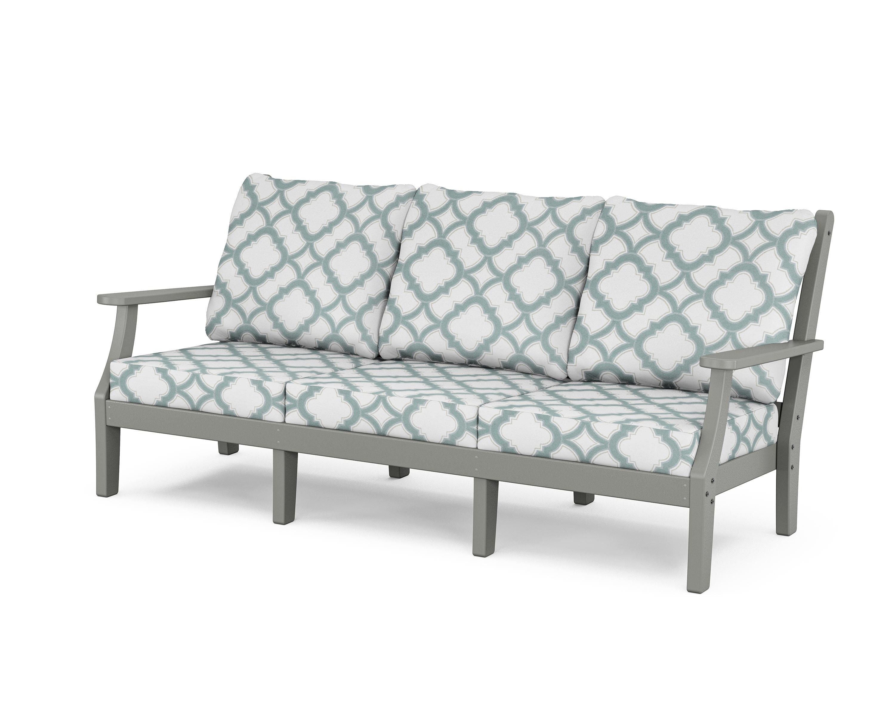 Country Living Wovendale Deep Seating Sofa in Slate Grey / Trellis Glacier Spa