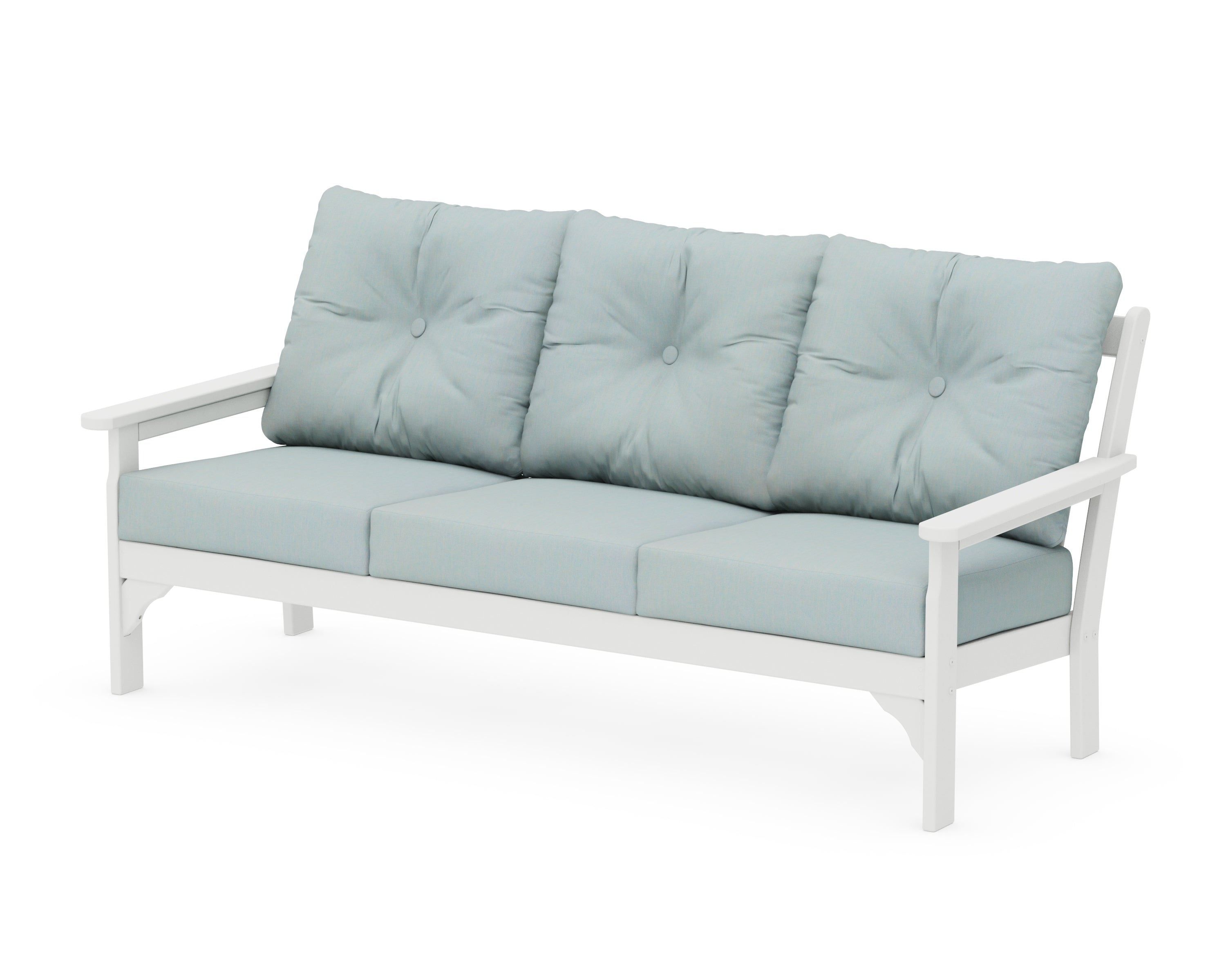 POLYWOOD® Vineyard Deep Seating Sofa in White / Spa