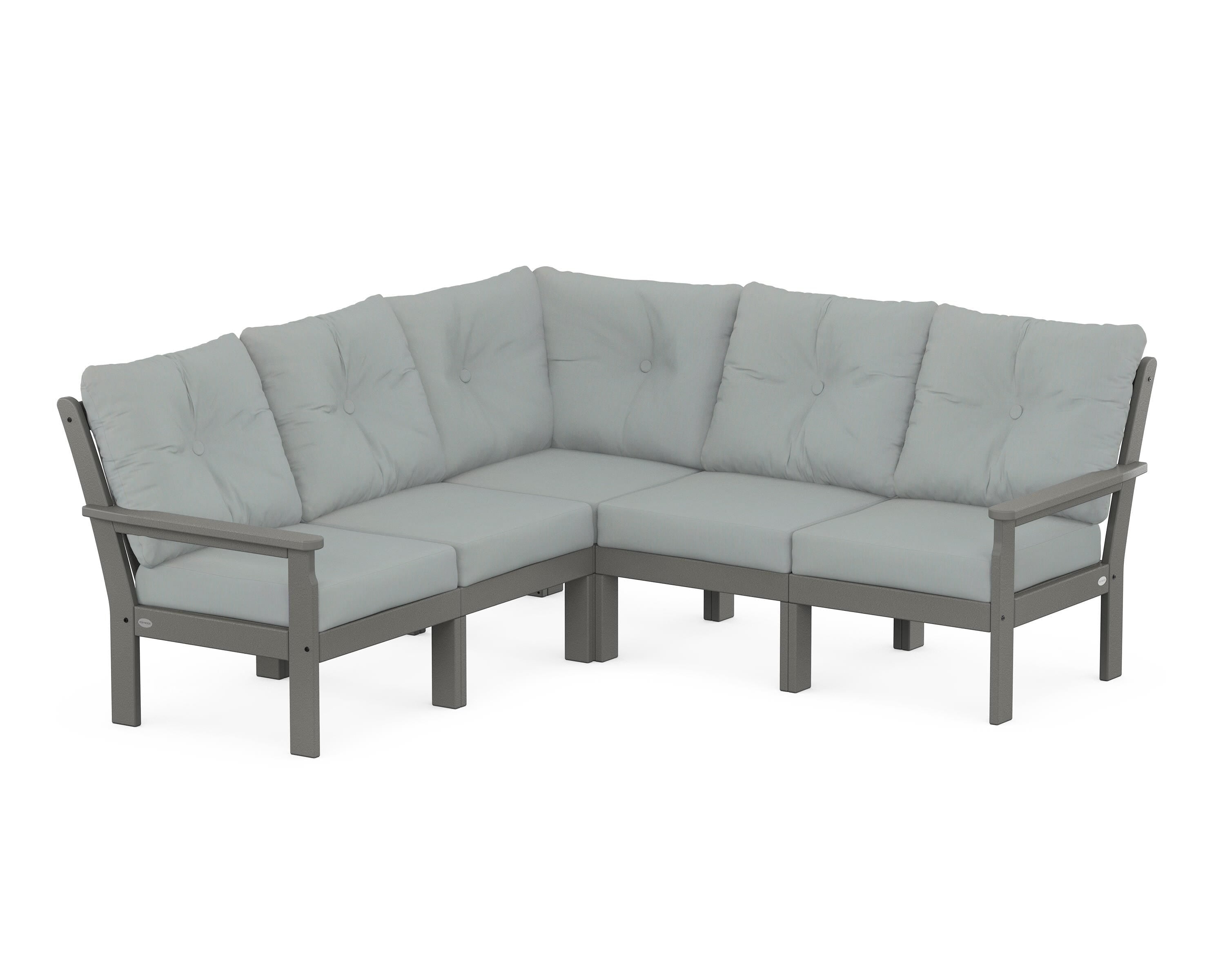 POLYWOOD® Vineyard 5-Piece Sectional in Slate Grey / Spa