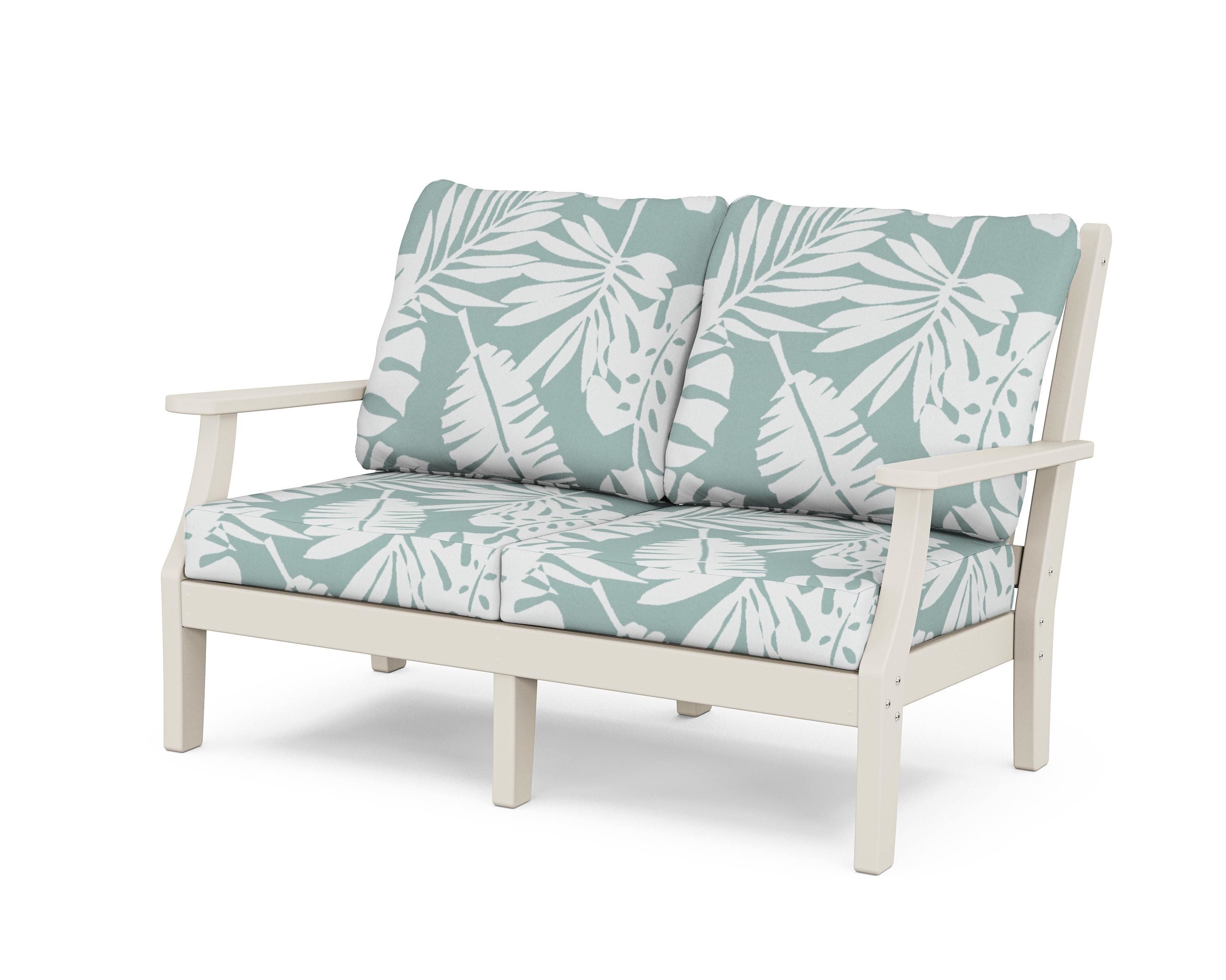 Country Living Wovendale Deep Seating Loveseat in Sand / Leaf Glacier Spa