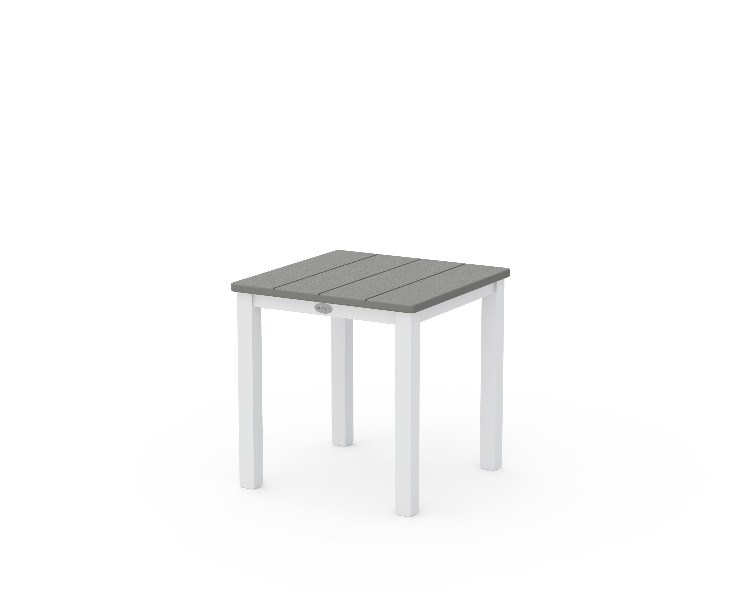 POLYWOOD® Main Street 18" Side Table in White / Slate Grey