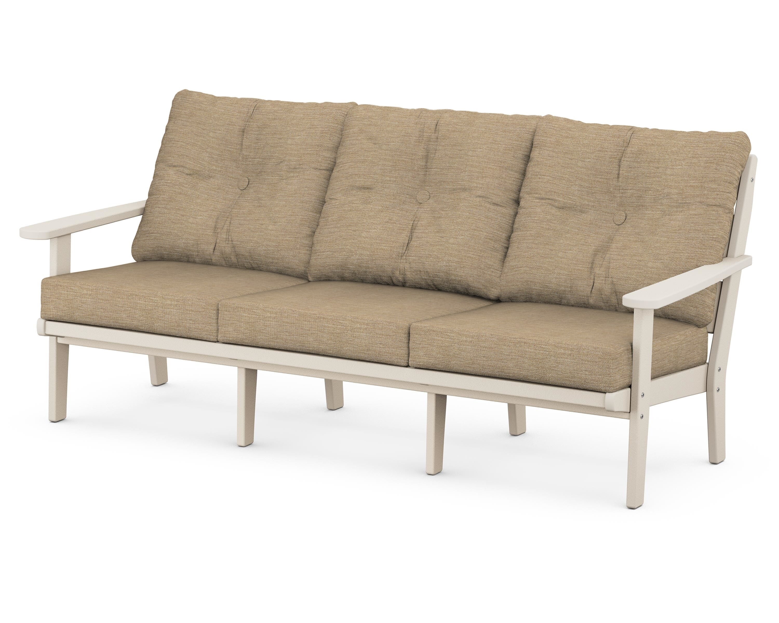 POLYWOOD® Lakeside Deep Seating Sofa in Sand / Charmer Desert