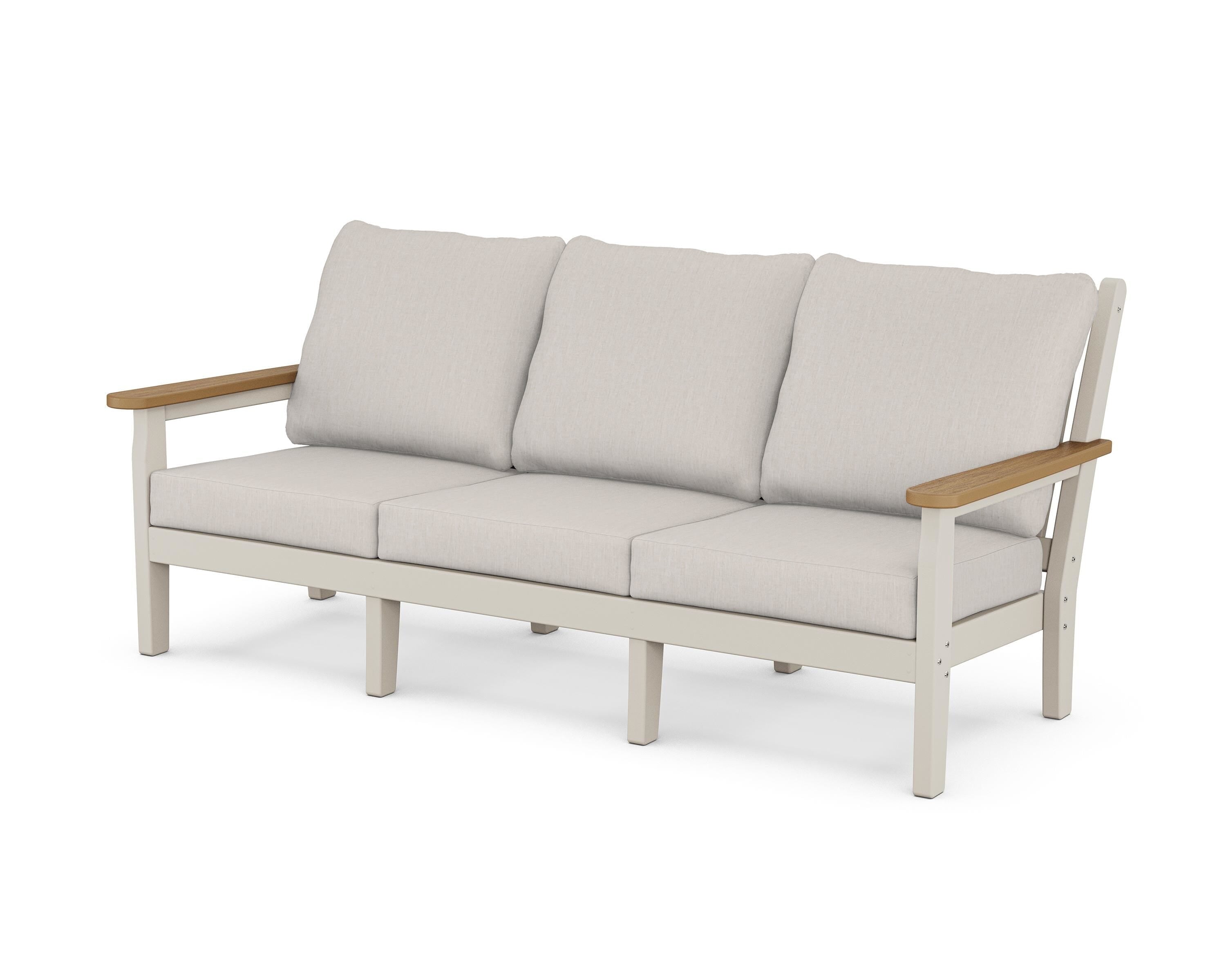 POLYWOOD® Chippendale Deep Seating Sofa in Sand / Natural / Cast Ash