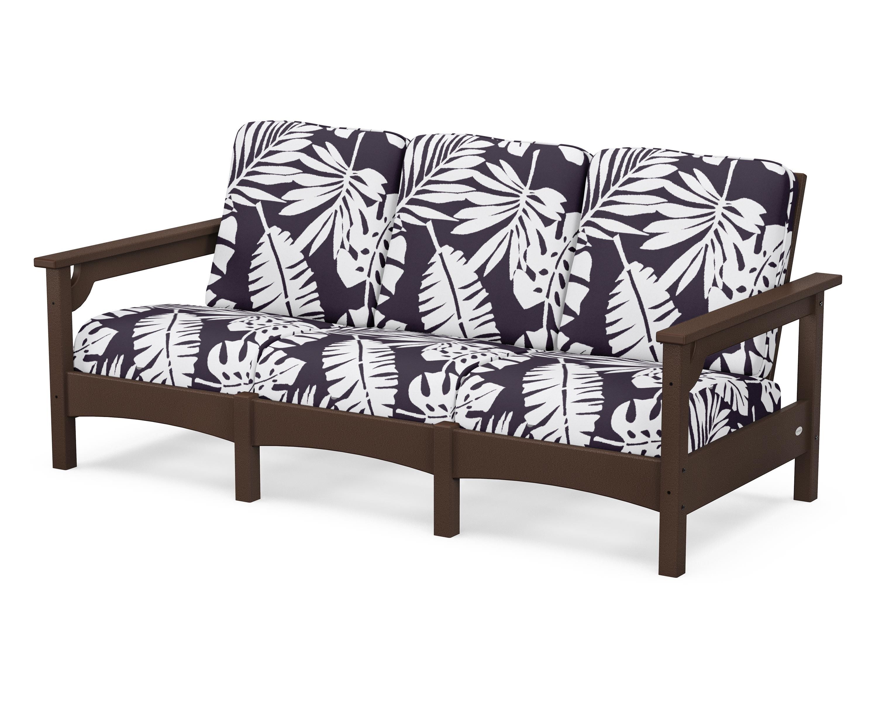 POLYWOOD® Club Sofa in Mahogany / Leaf Navy
