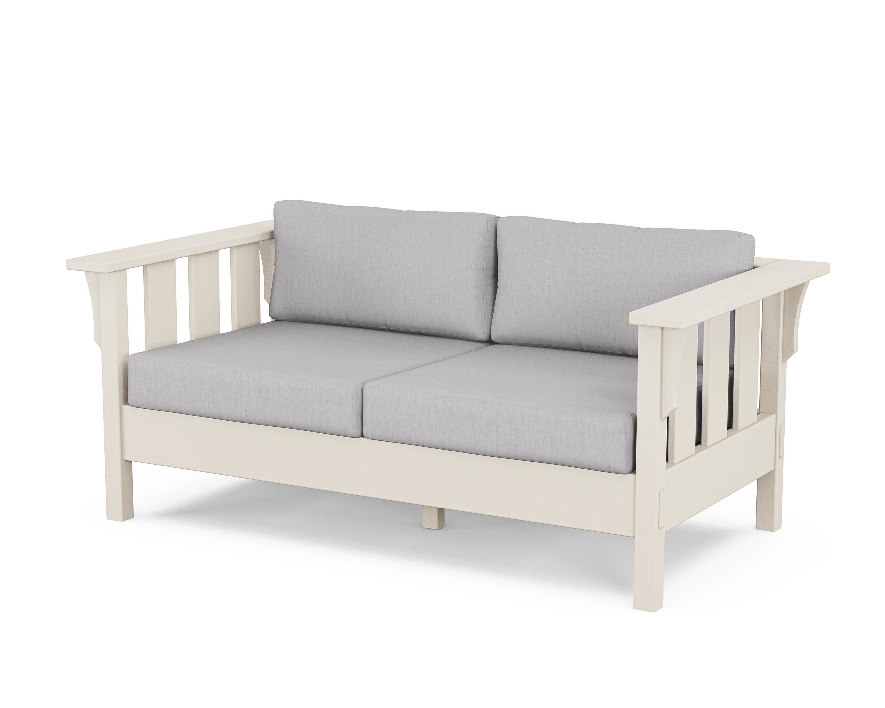 Martha Stewart by POLYWOOD® Acadia Deep Seating Loveseat in Sand / Granite