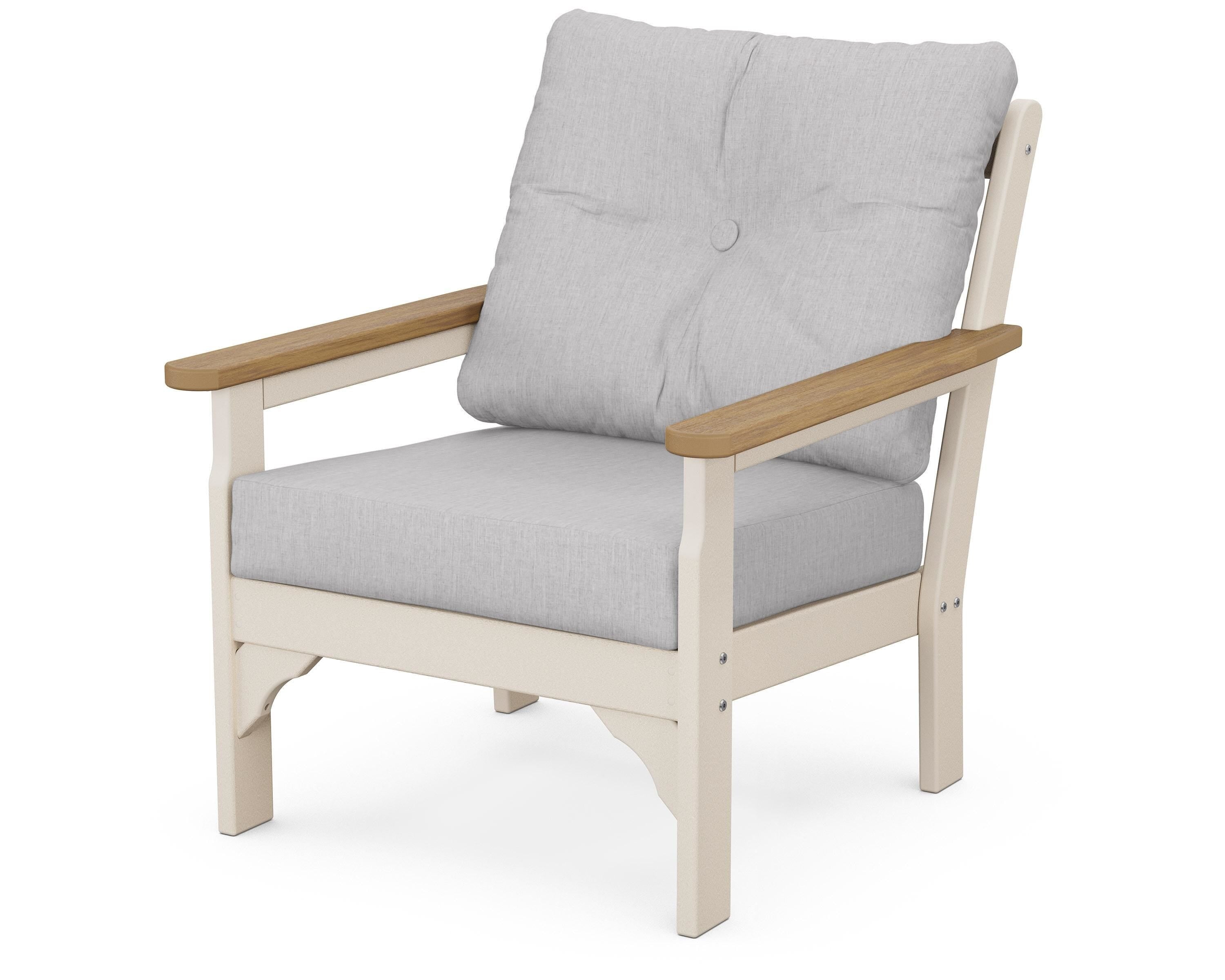 POLYWOOD® Vineyard Deep Seating Chair in Sand / Natural / Granite