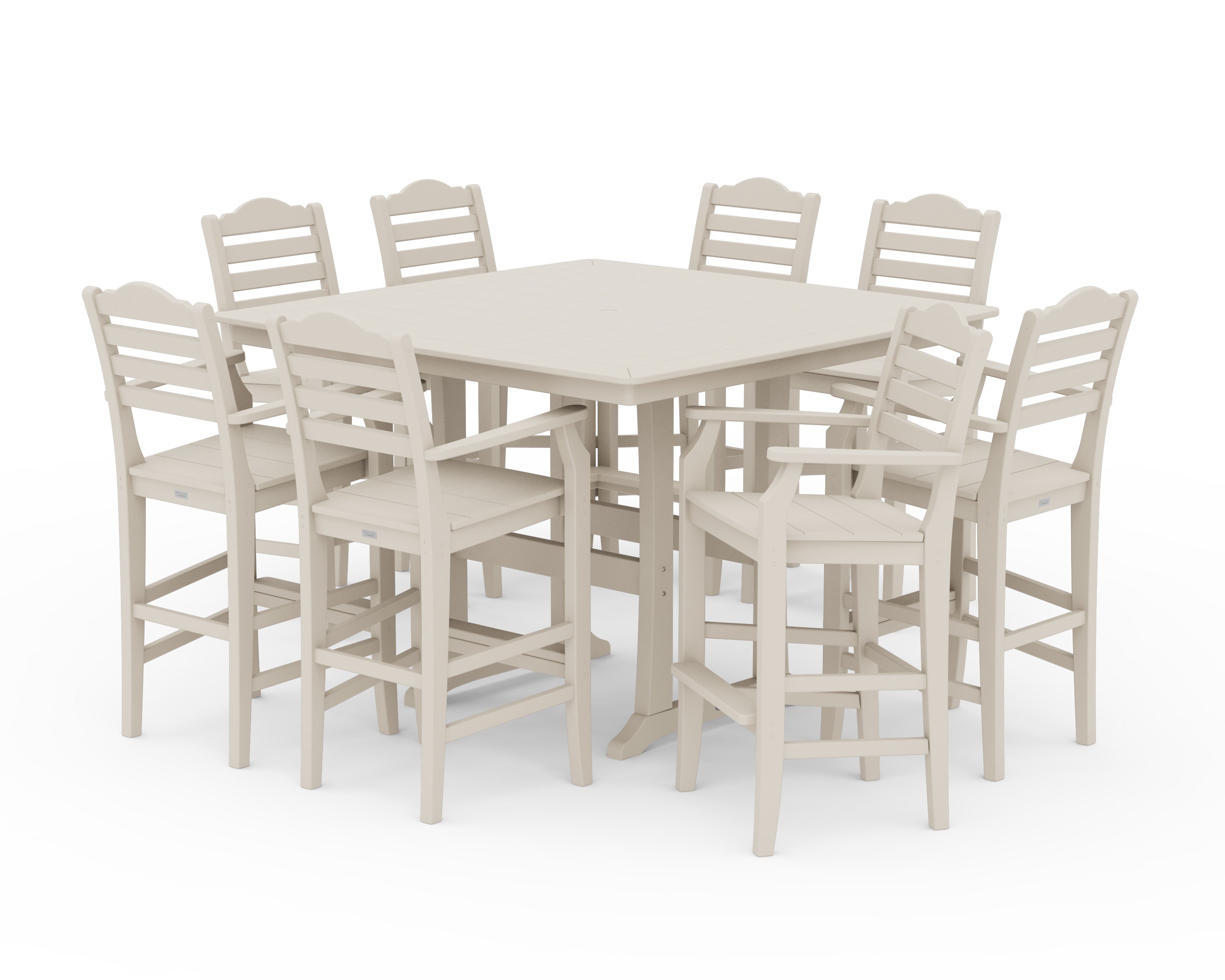 Draper James™ by POLYWOOD® Savannah 9-Piece Square Bar Set with Trestle Legs in Sand