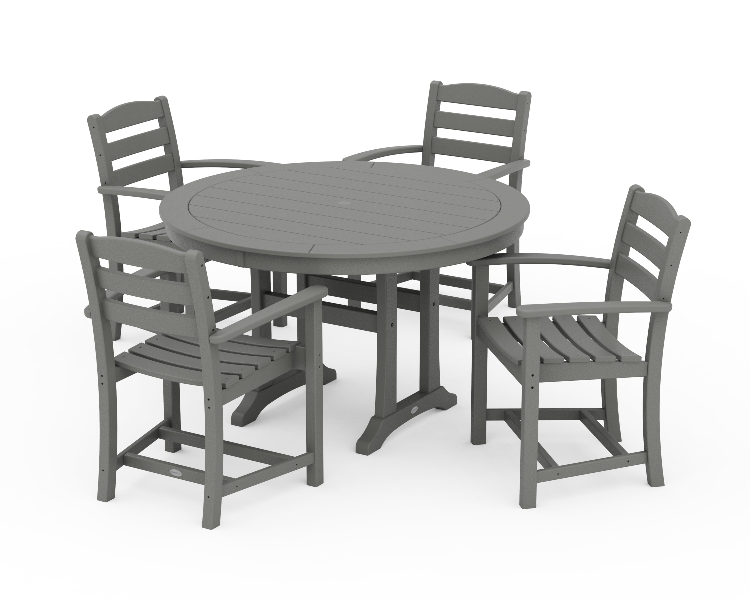 POLYWOOD® La Casa Café 5-Piece Arm Chair Dining Set in Slate Grey