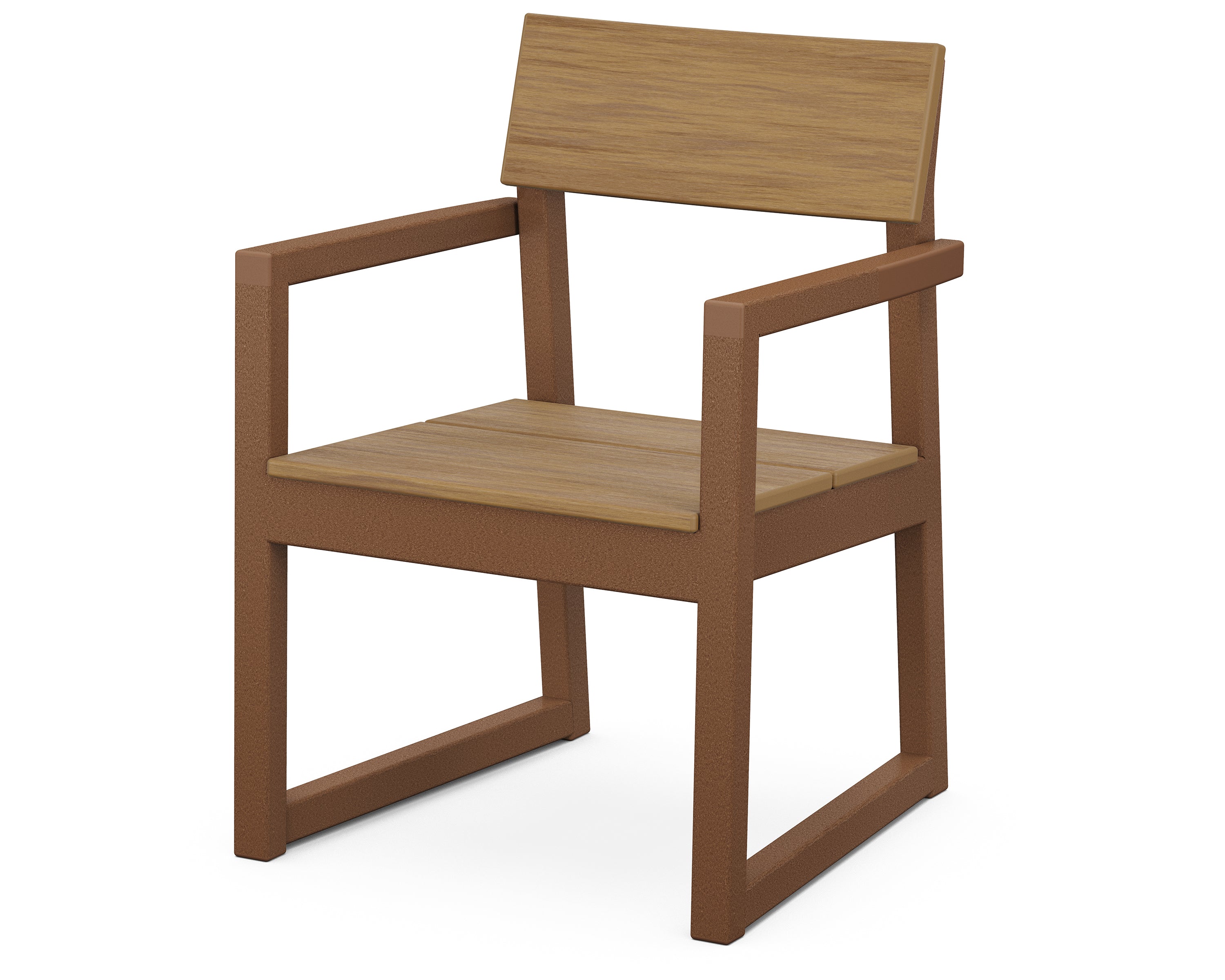 POLYWOOD® EDGE Dining Arm Chair in Teak / Natural