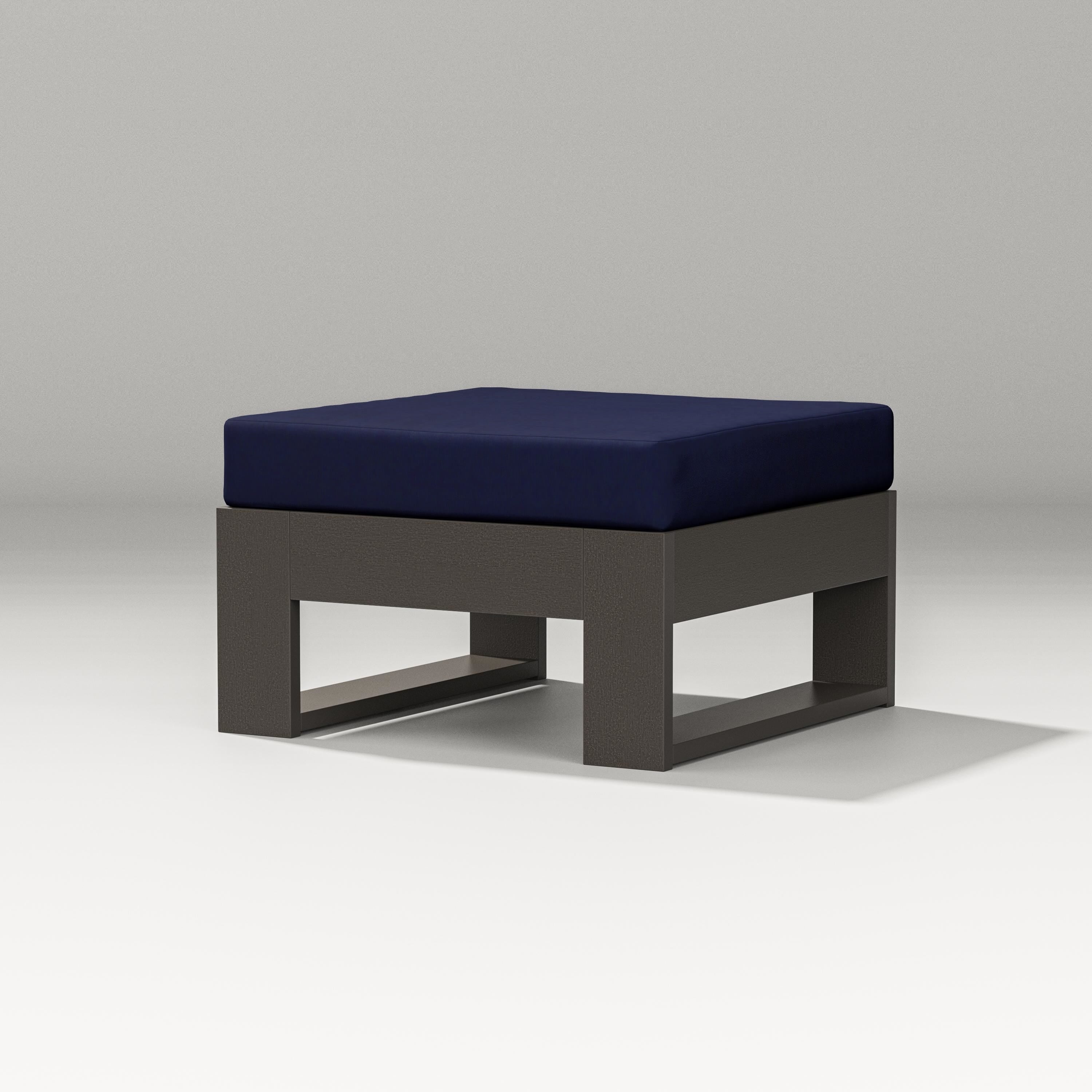 PW Designer Series Latitude Lounge Ottoman in Vintage Coffee / Navy