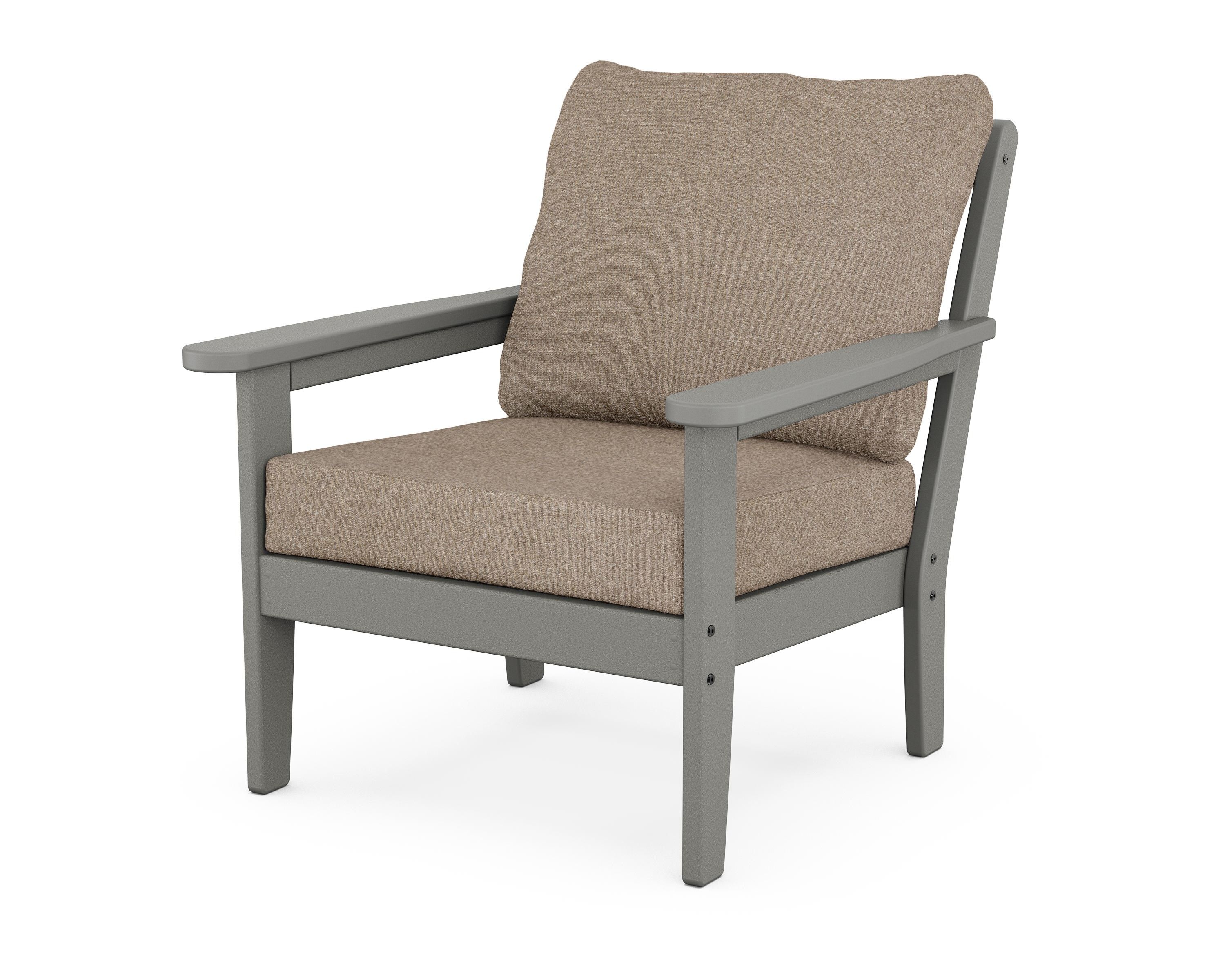 Country Living Cottage Deep Seating Chair in Slate Grey / Spiced Burlap