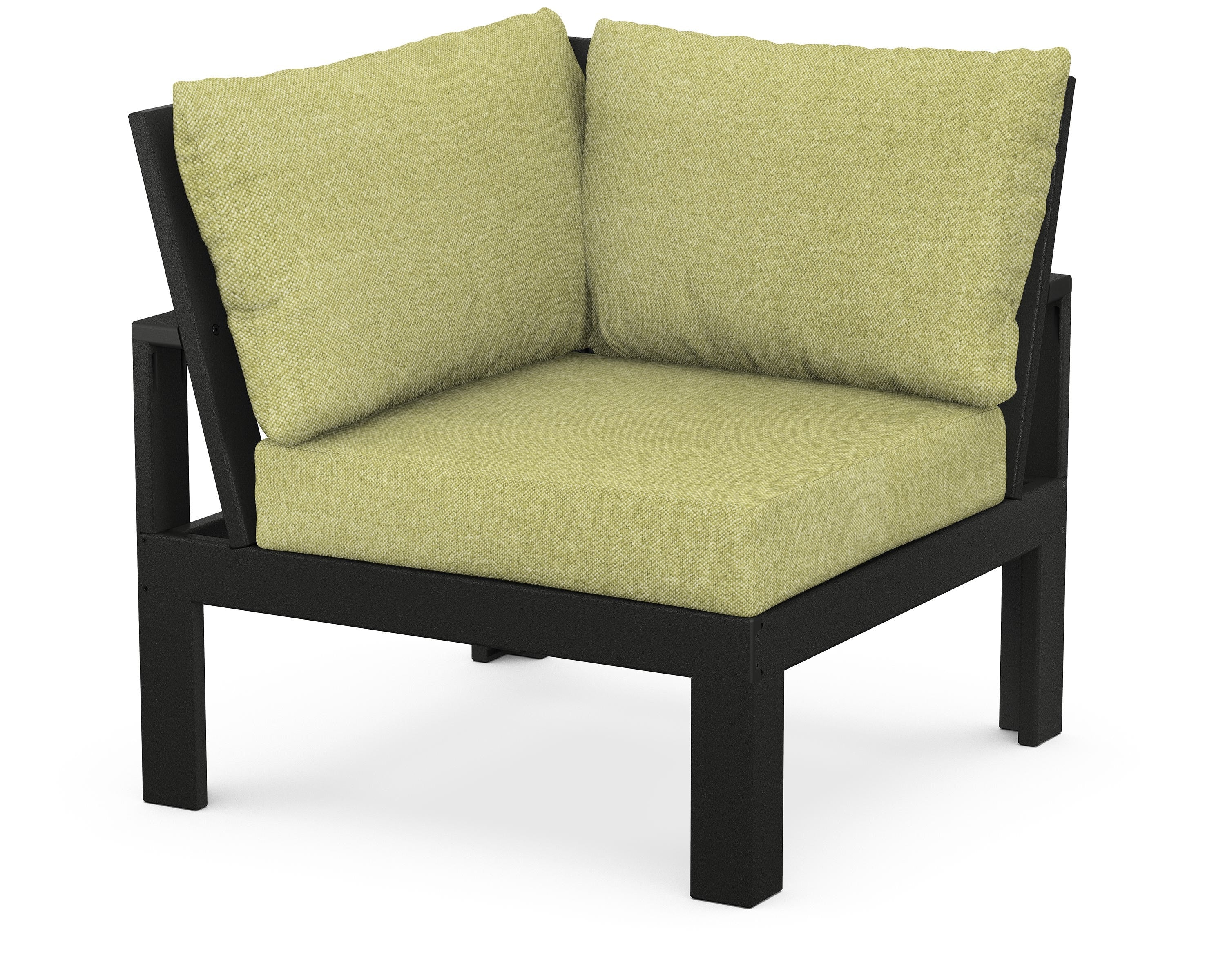 Unbranded Modular Corner Chair in Black / Chartreuse Boucle