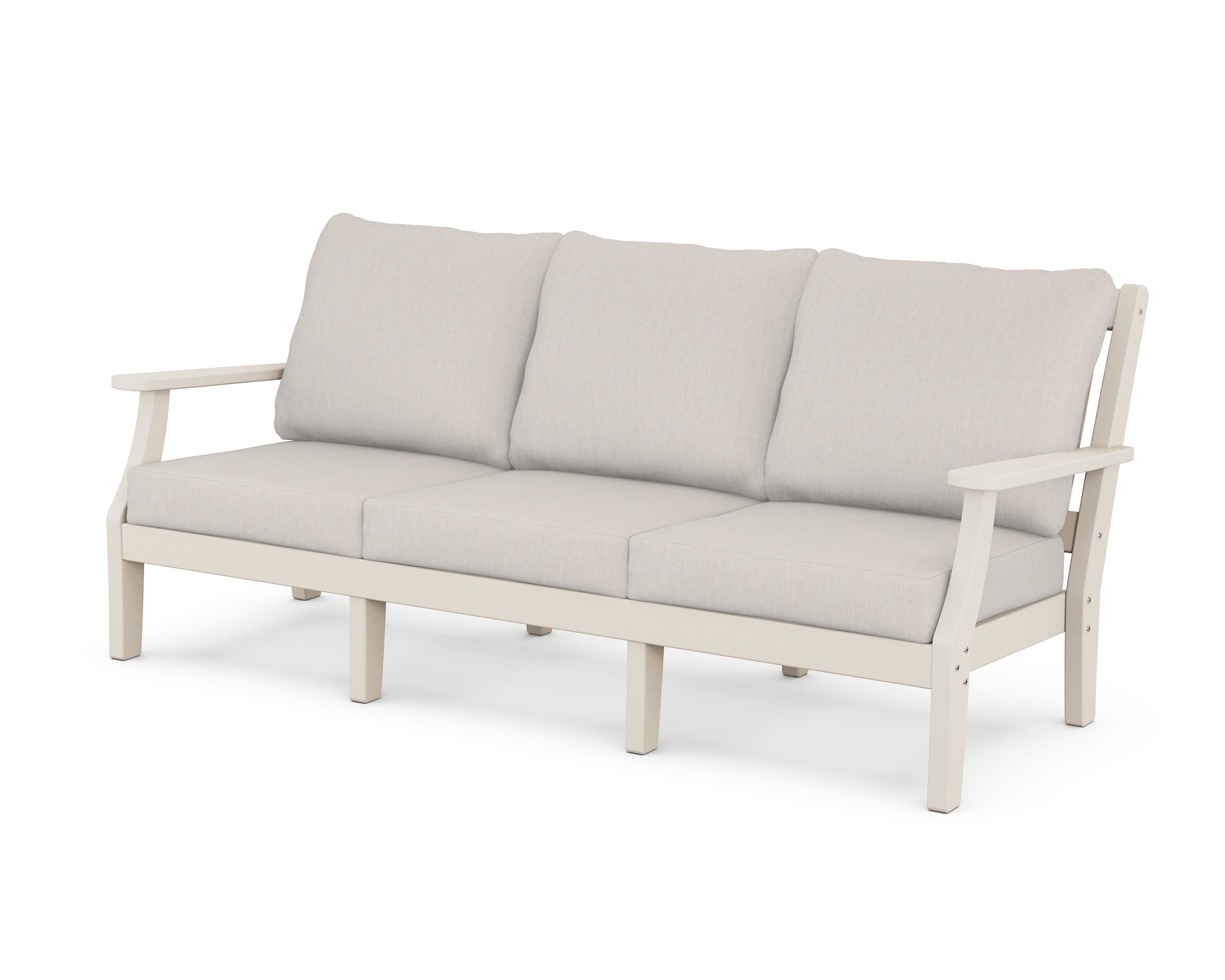 Martha Stewart by POLYWOOD® Chinoiserie Deep Seating Sofa in Sand / Cast Ash