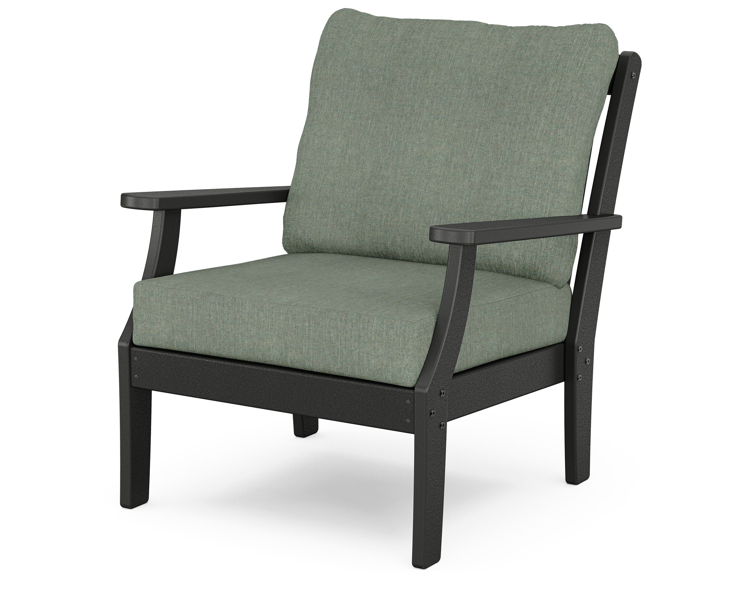POLYWOOD® Braxton Deep Seating Chair in Black / Cast Sage