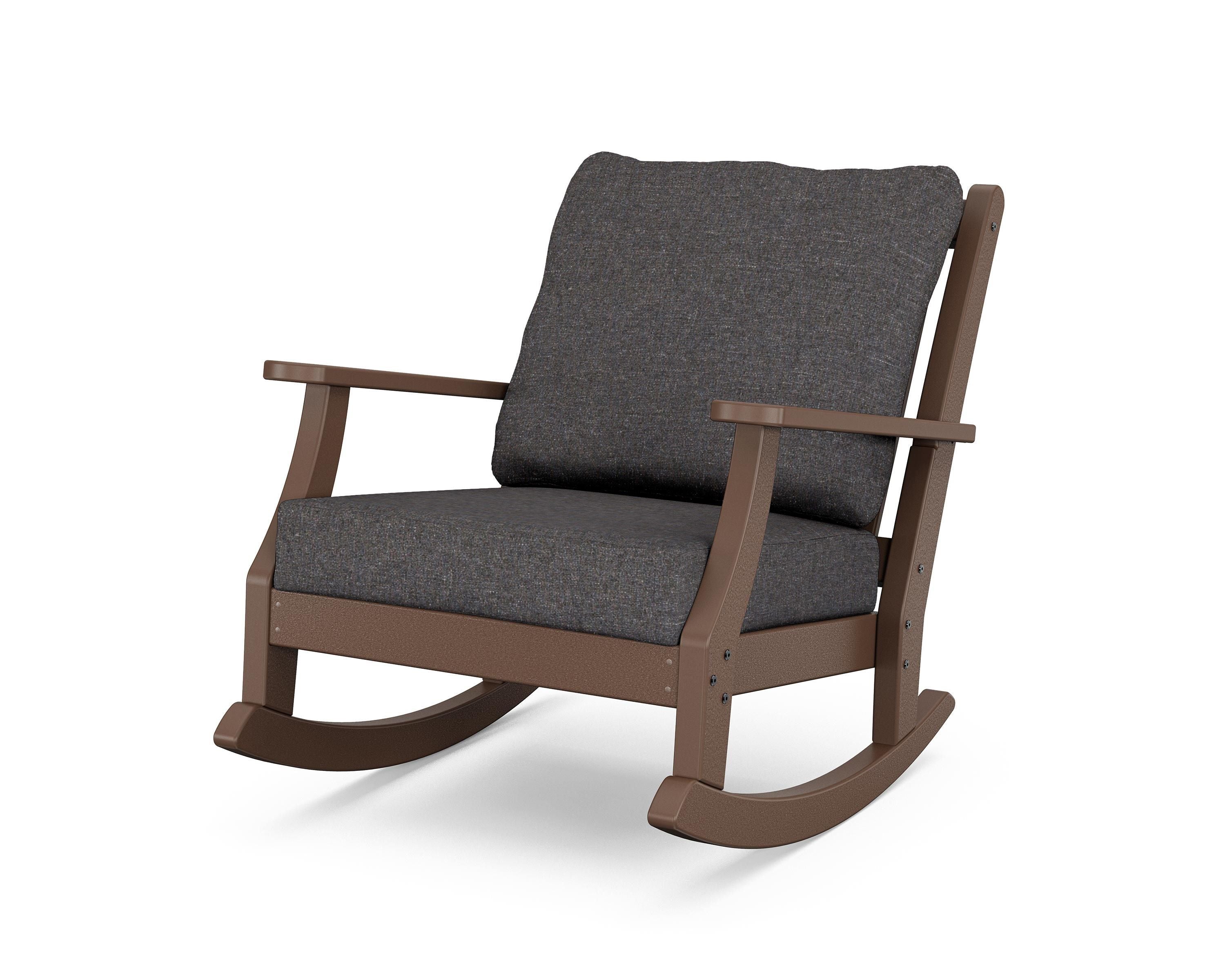 Country Living Wovendale Deep Seating Rocking Chair in Mahogany / Ash Charcoal