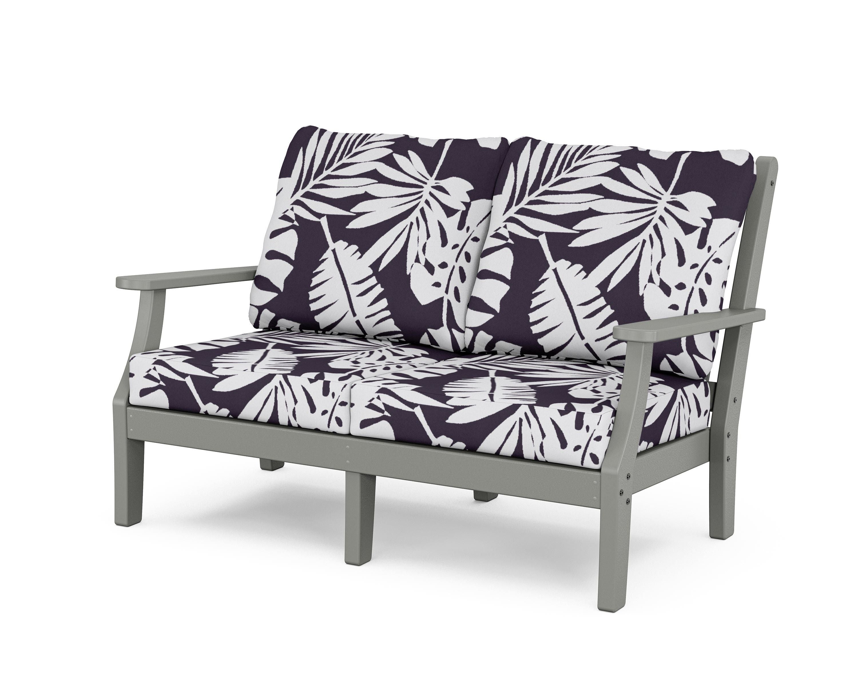 Country Living Wovendale Deep Seating Loveseat in Slate Grey / Leaf Navy