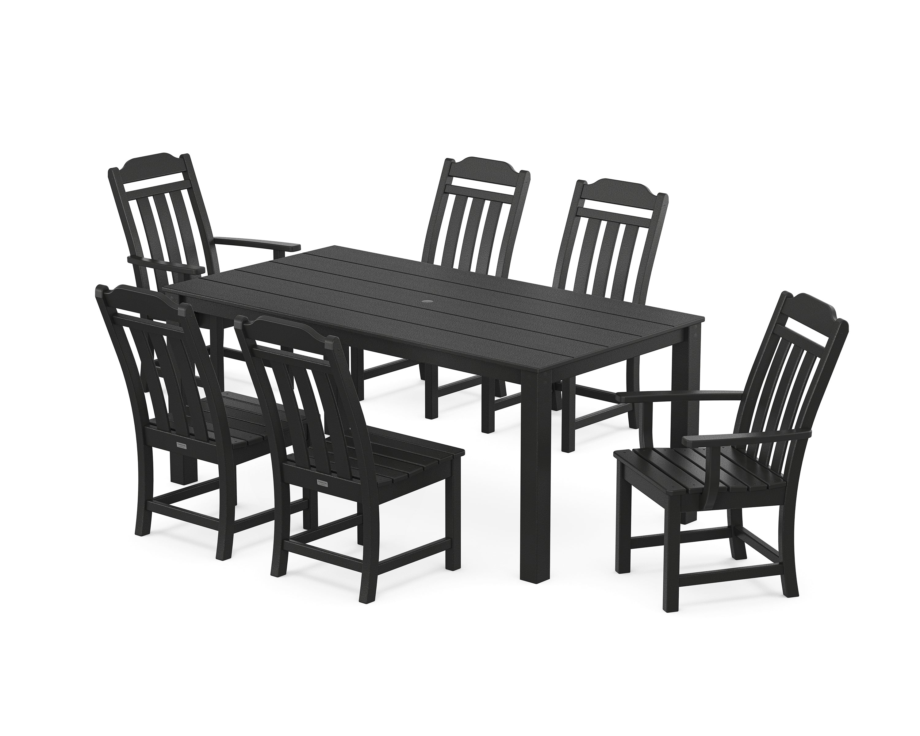 Country Living Cottage 7-Piece Parsons Dining Set in Black