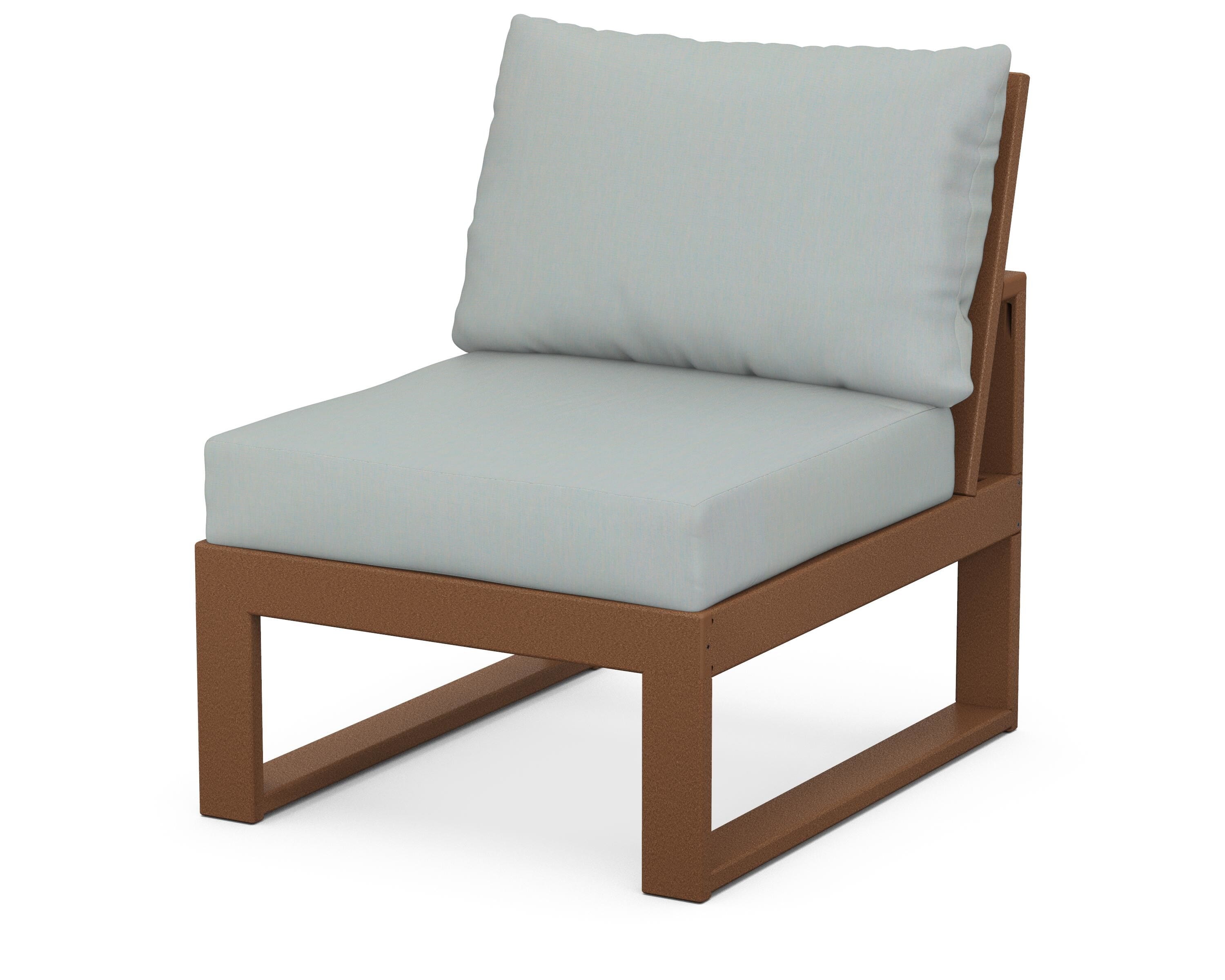 Unbranded Modular Armless Chair in Teak / Spa