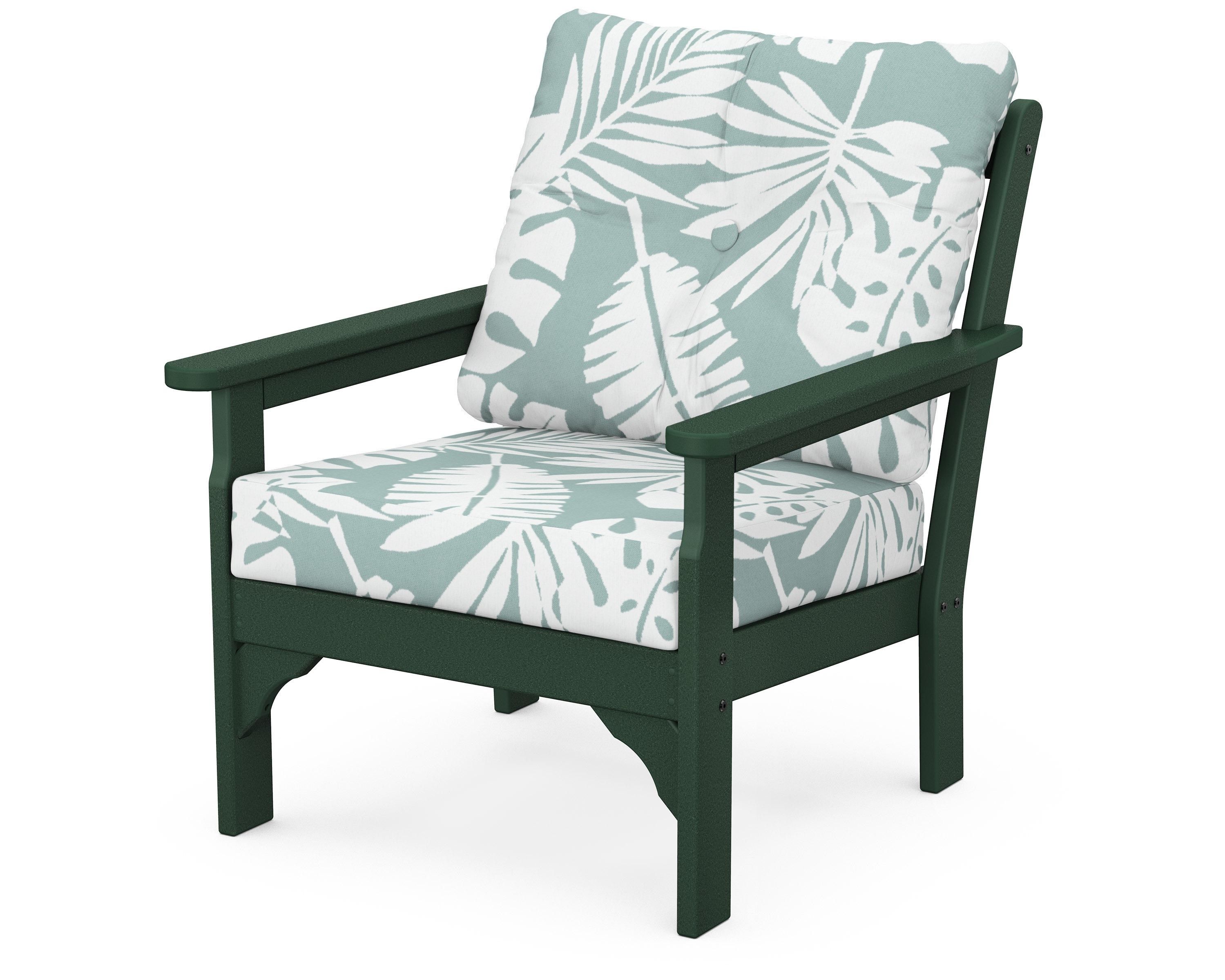 POLYWOOD® Vineyard Deep Seating Chair in Green / Leaf Glacier Spa