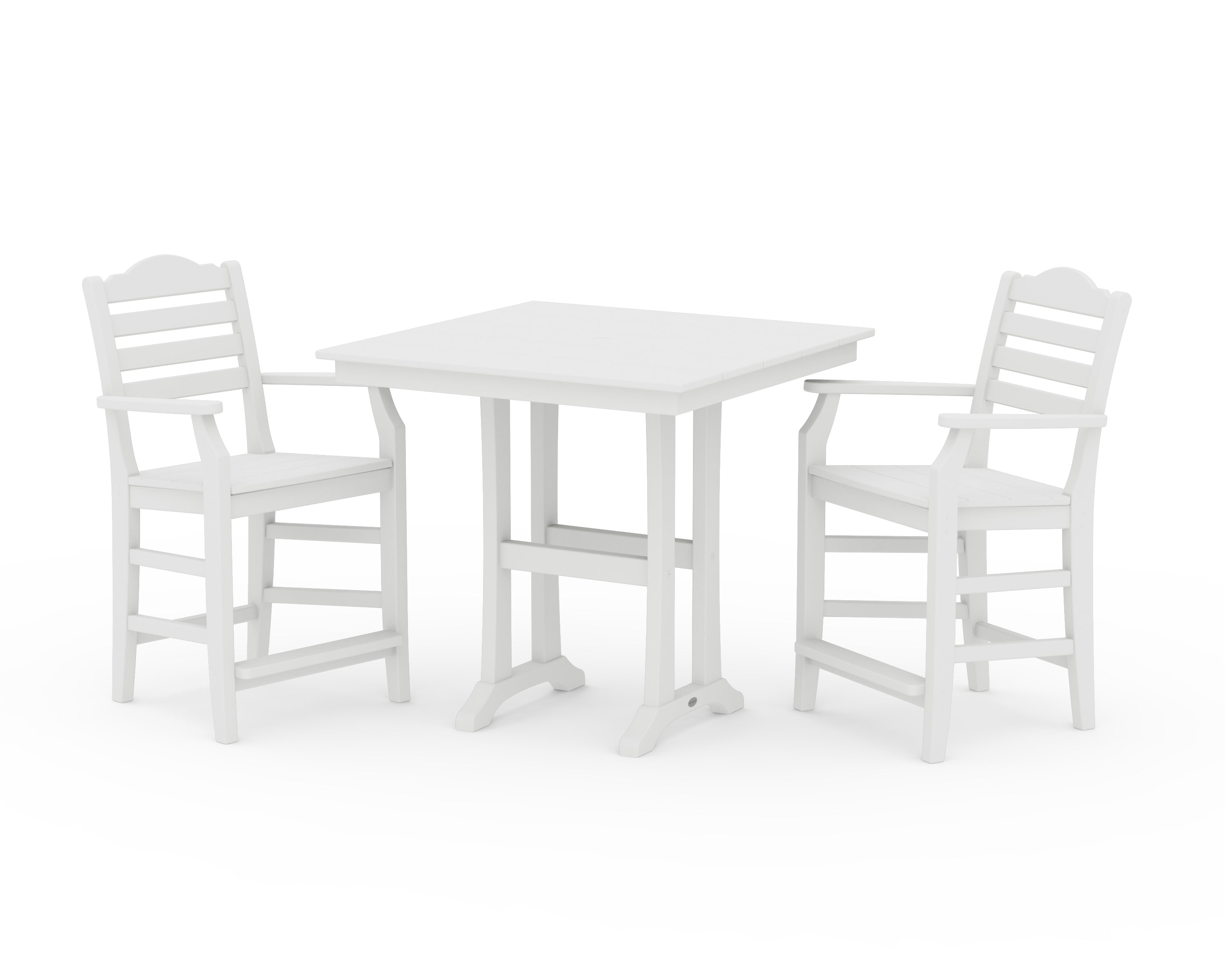 Draper James™ by POLYWOOD® Savannah 3-Piece Farmhouse Counter Set with Trestle Legs in White