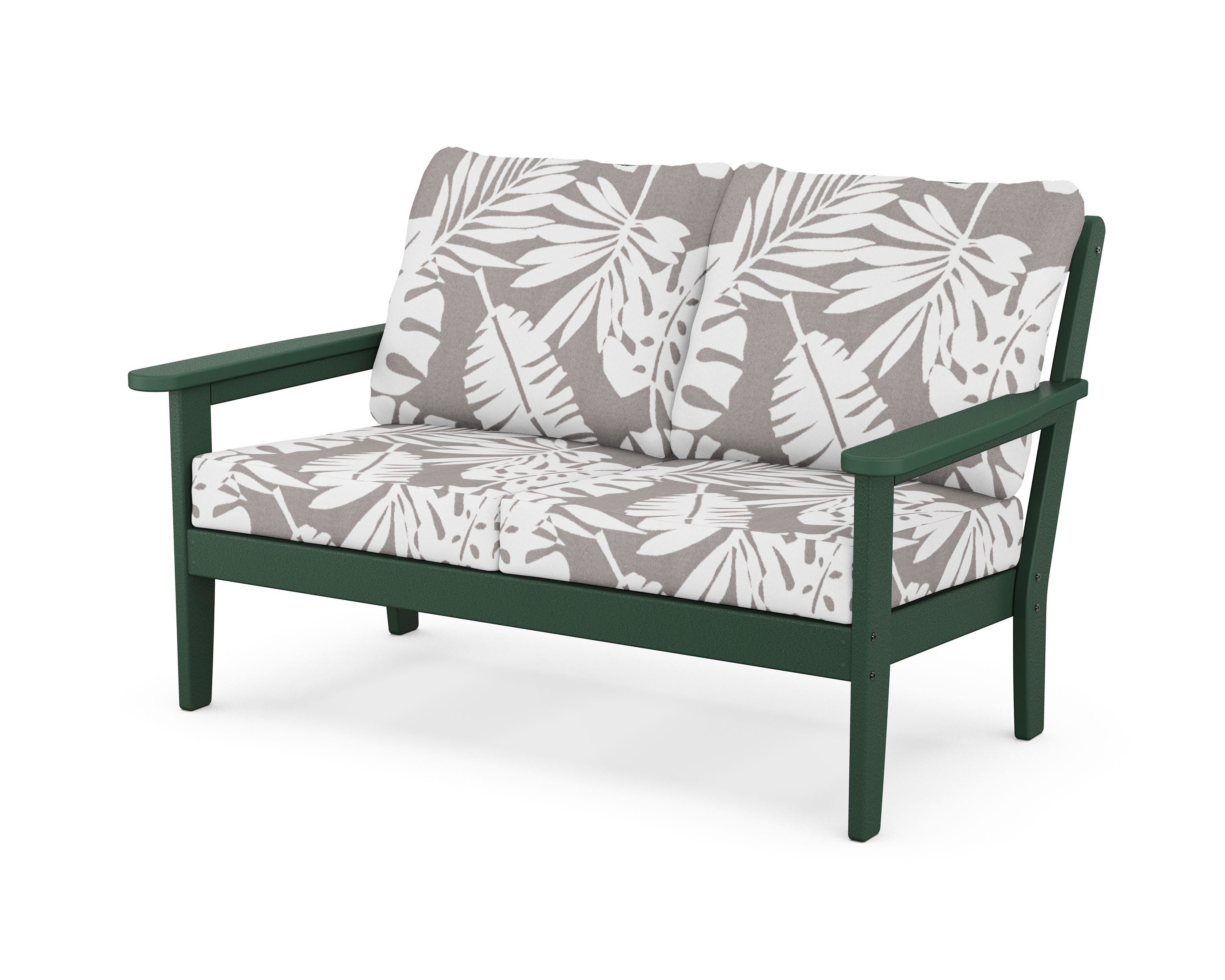 Country Living Cottage Deep Seating Loveseat in Green / Leaf Grey Mist
