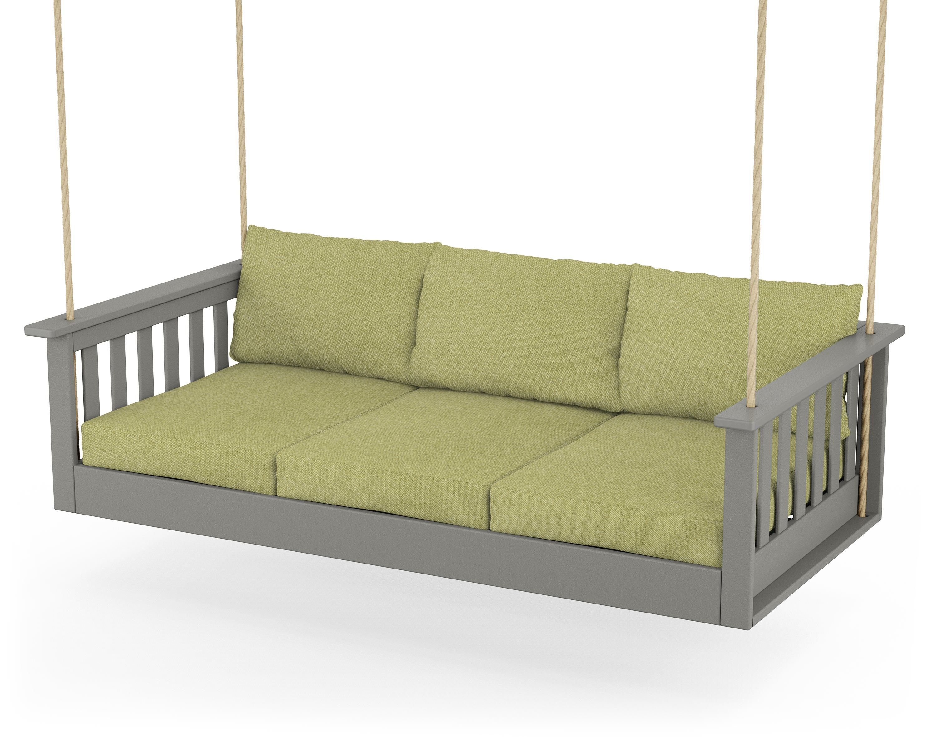POLYWOOD® Vineyard Daybed Swing in Slate Grey / Chartreuse Boucle