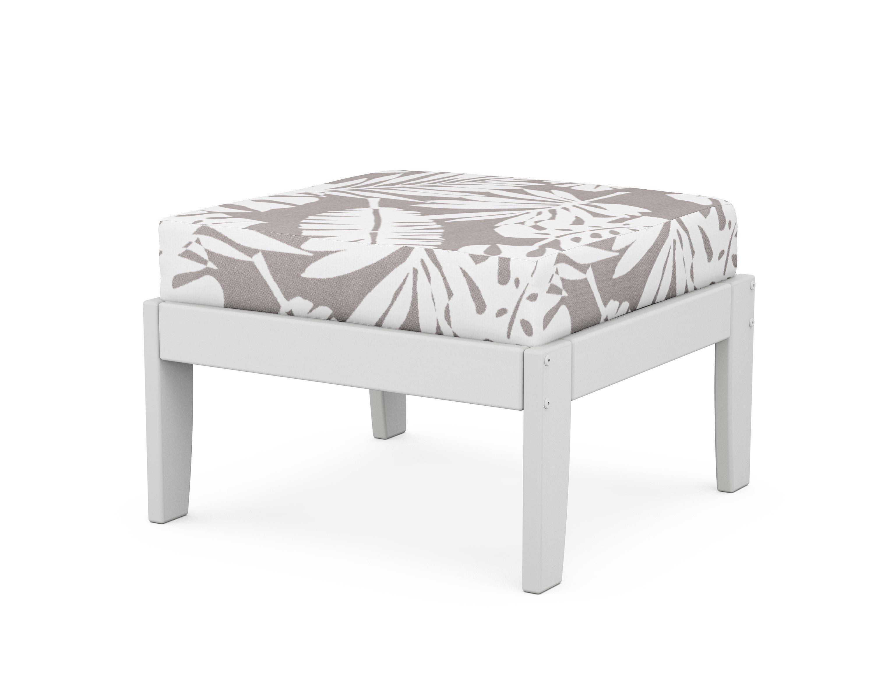 Unbranded Modular Ottoman - Classic in White / Leaf Grey Mist