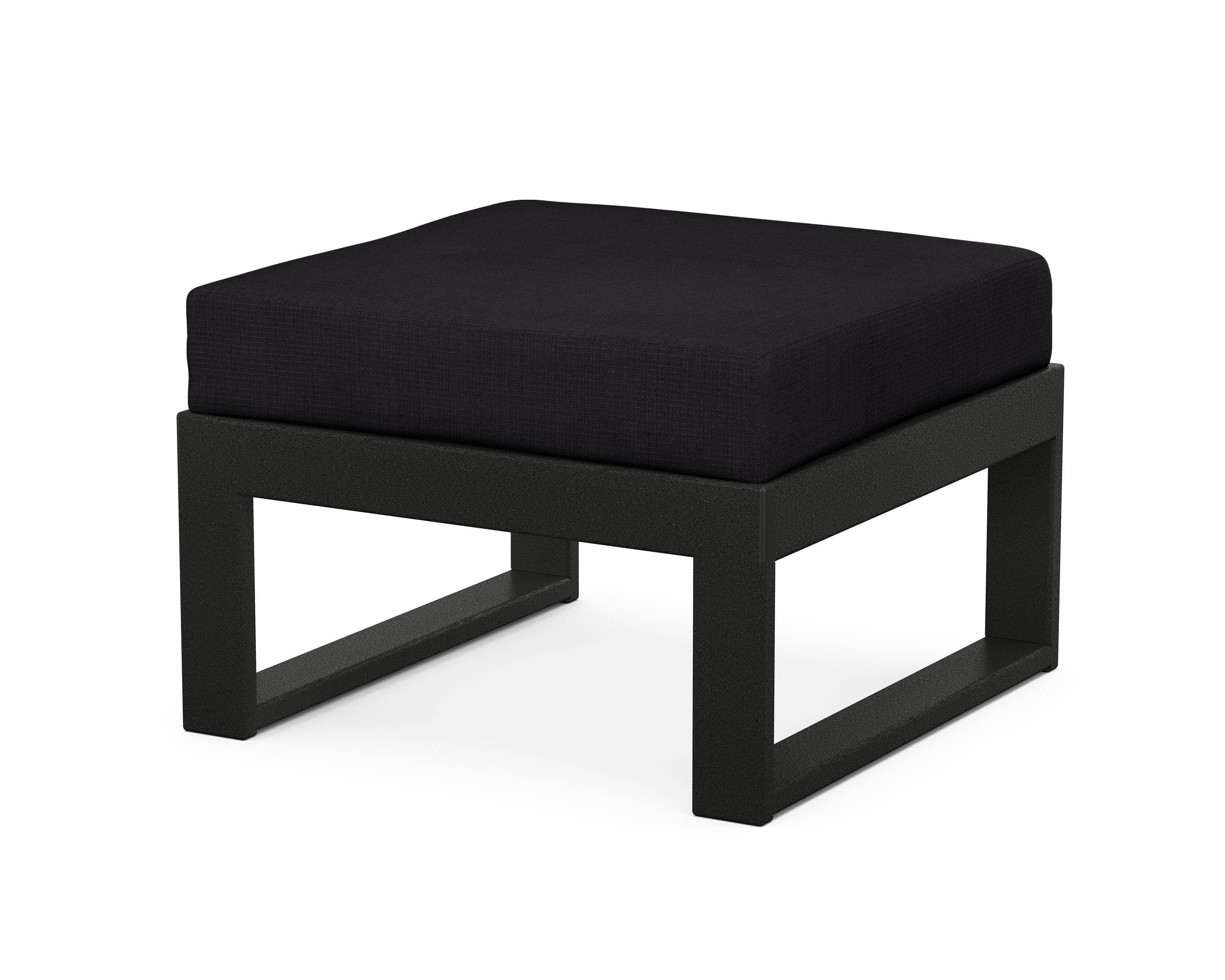 Unbranded Modular Ottoman - Modern in Black / Midnight Linen
