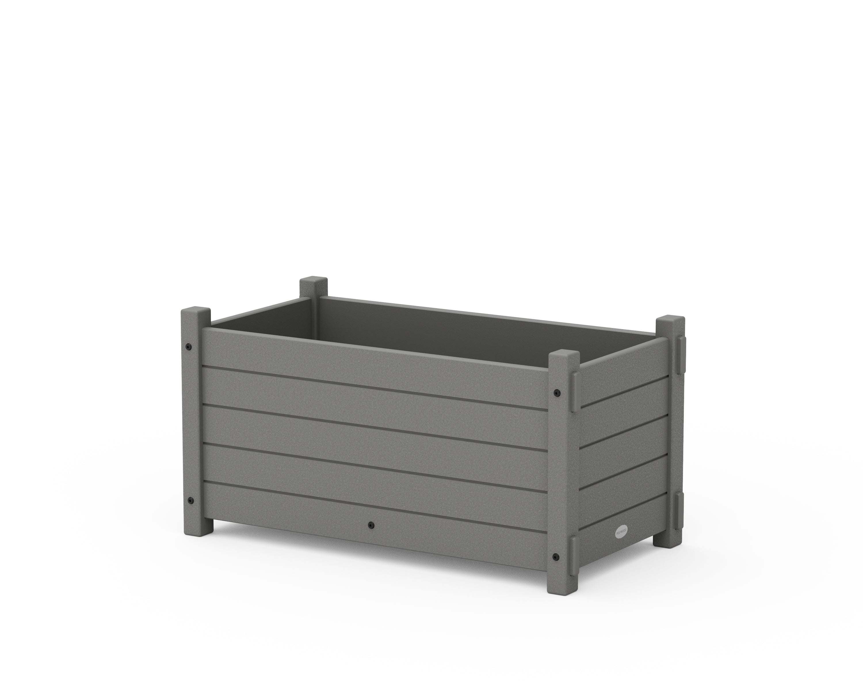 POLYWOOD® Nautical Rectangle Double Planter Box in Slate Grey