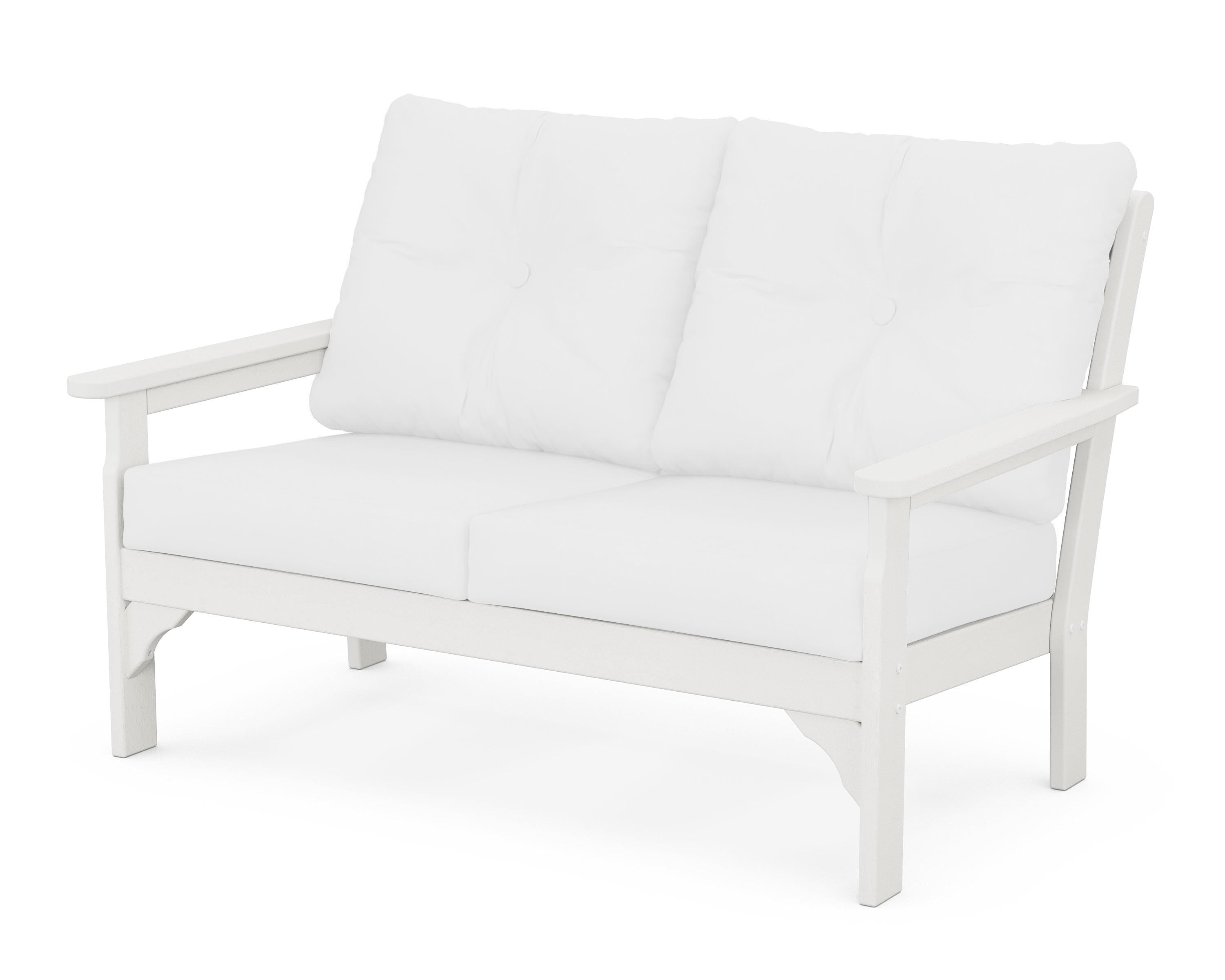 POLYWOOD® Vineyard Deep Seating Loveseat in Vintage White / Natural