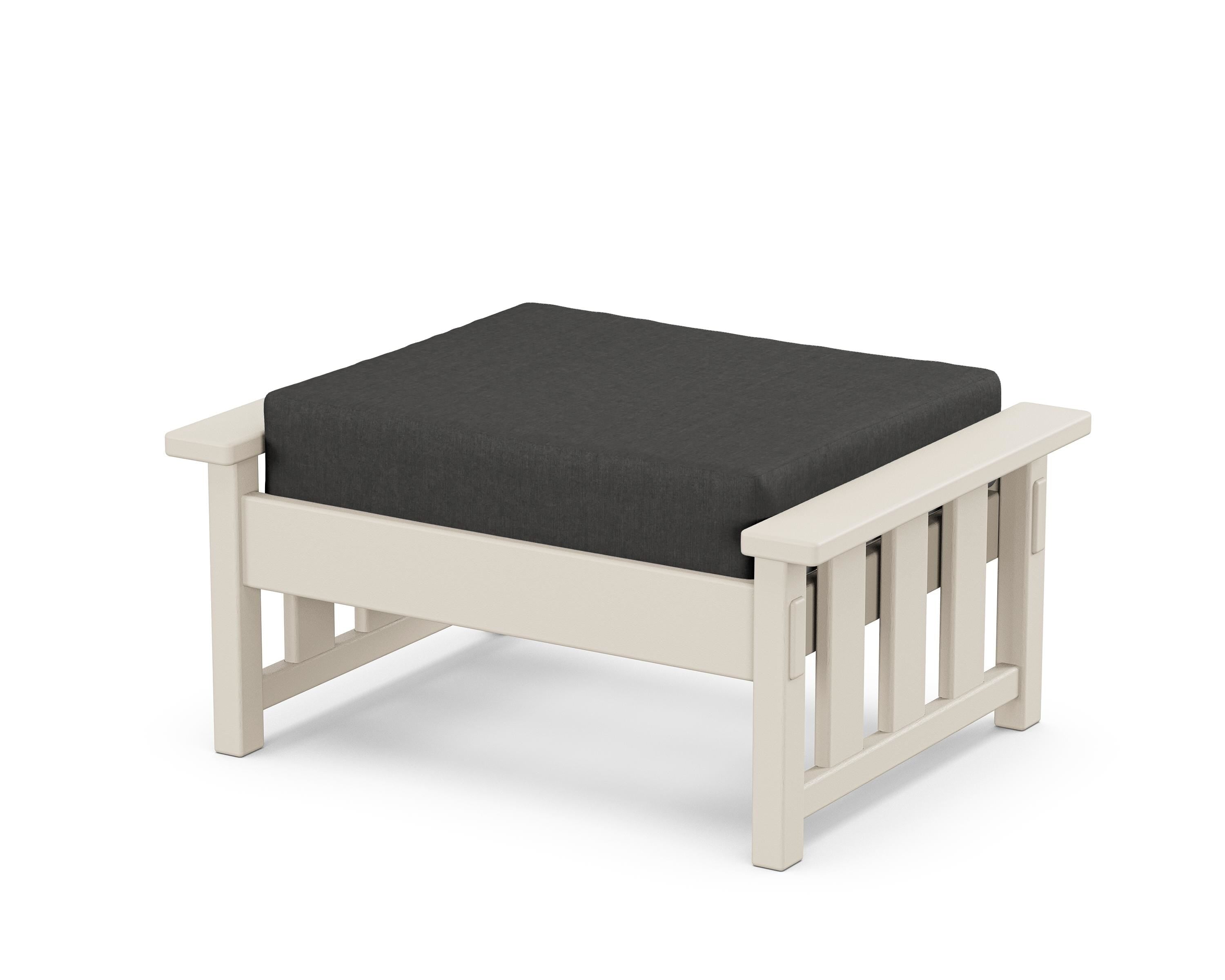 Martha Stewart by POLYWOOD® Acadia Deep Seating Ottoman in Sand / Spectrum Carbon