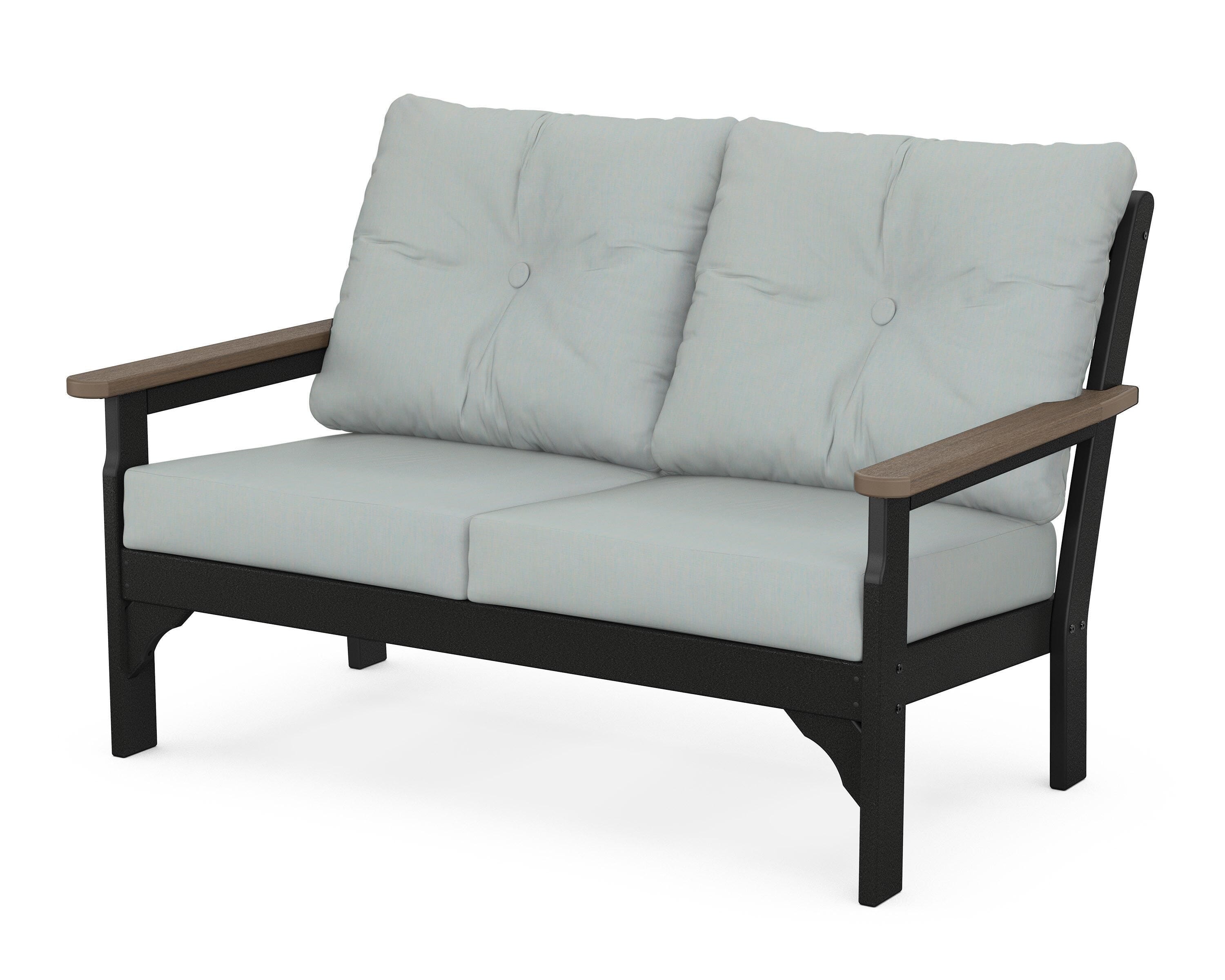 POLYWOOD® Vineyard Deep Seating Loveseat in Black / Kona / Spa