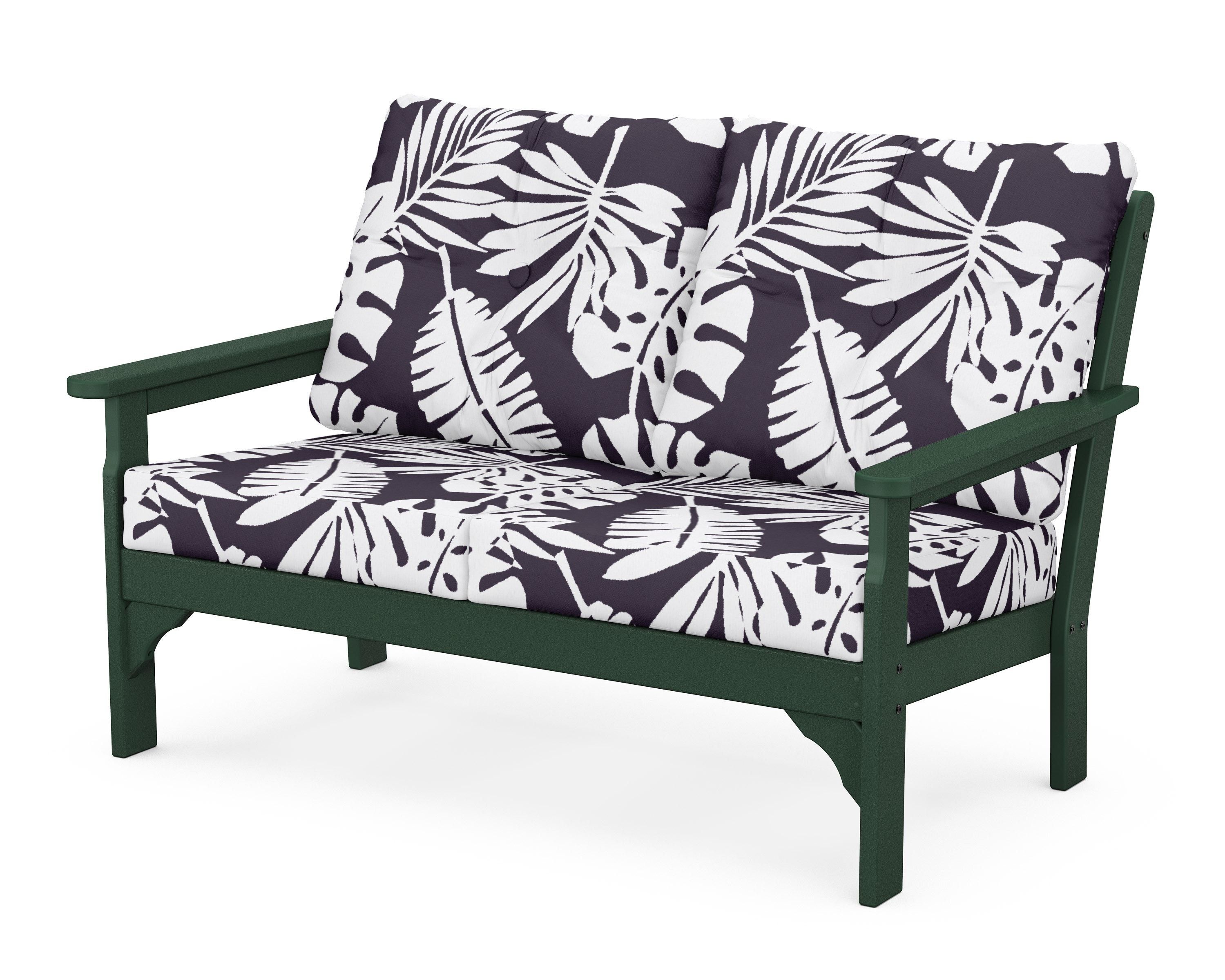POLYWOOD® Vineyard Deep Seating Loveseat in Green / Leaf Navy